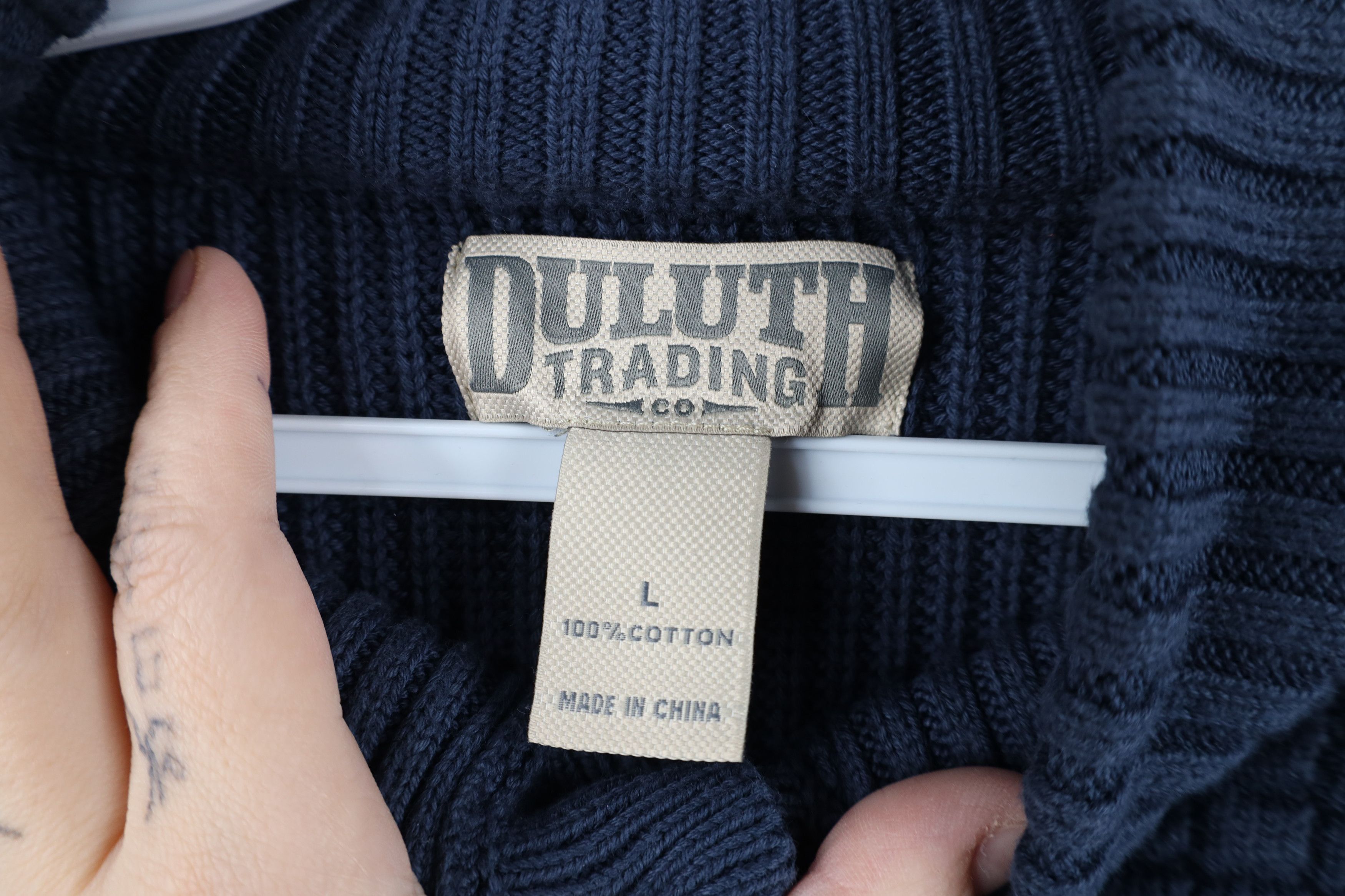 Duluth Trading Company × Vintage Duluth Trading Co Burly Retirement Button Mock Neck Sweater Size US L / EU 52-54 / 3 - 7 Thumbnail