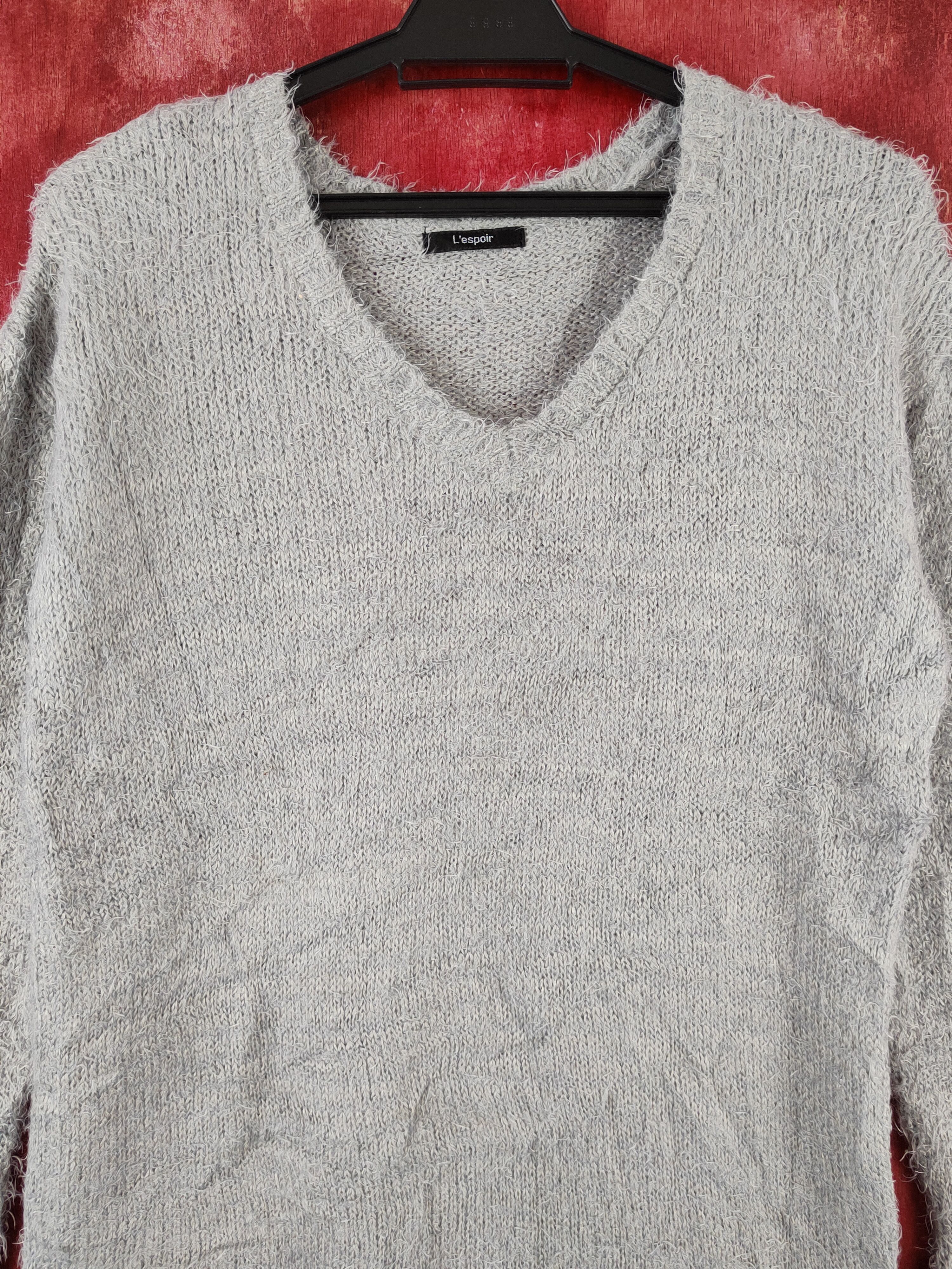 Japanese Brand × Vintage Vintage Avant garde by L'espoir Gray Fur Mohair Knitwear Size M / US 6-8 / IT 42-44 - 2 Thumbnail