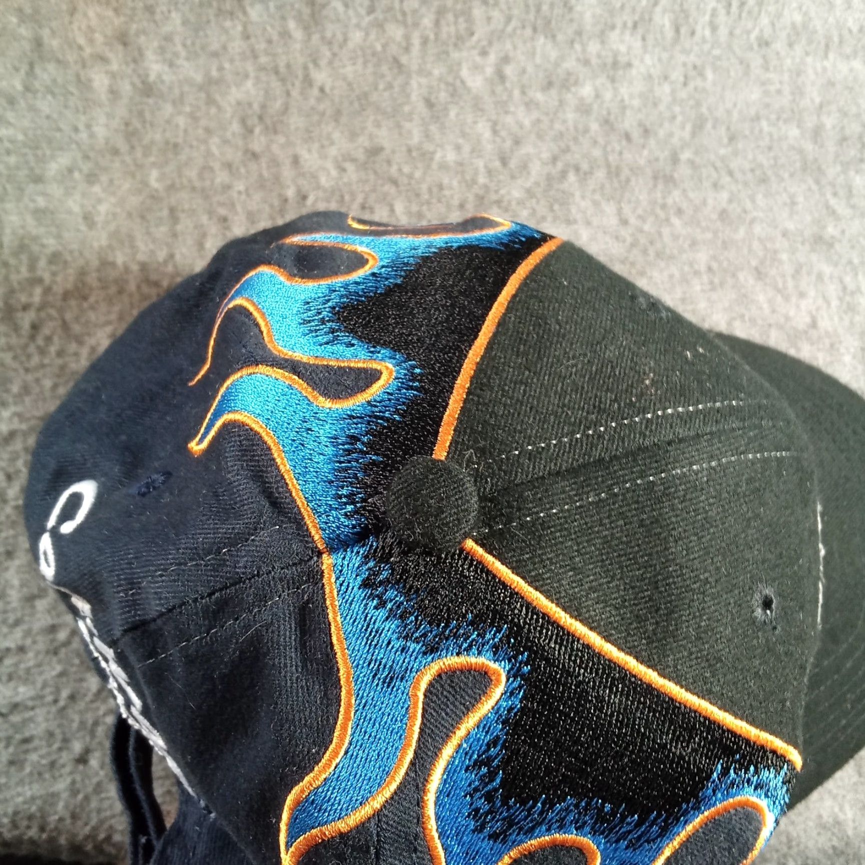 Vintage Conway Freight Hat Cap Adjustable Str ap Back Men Colin Braun 6 Black Blue Flames Baseball Cap Men Adjustable StrapBack Size ONE SIZE - 6 Thumbnail