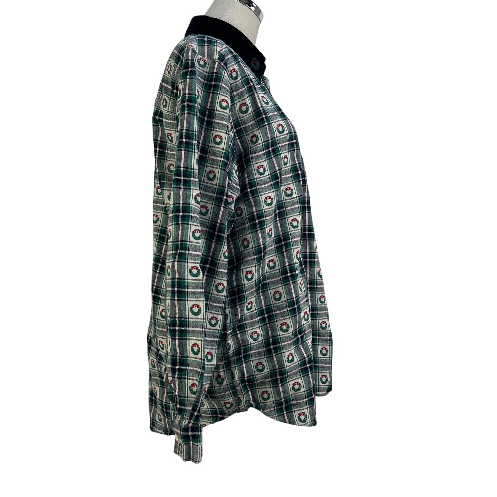 Vintage Vintage Christmas Wreath Button Up Shirt Bobbie Brooks Size L / US 10 / IT 46 - 5 Thumbnail
