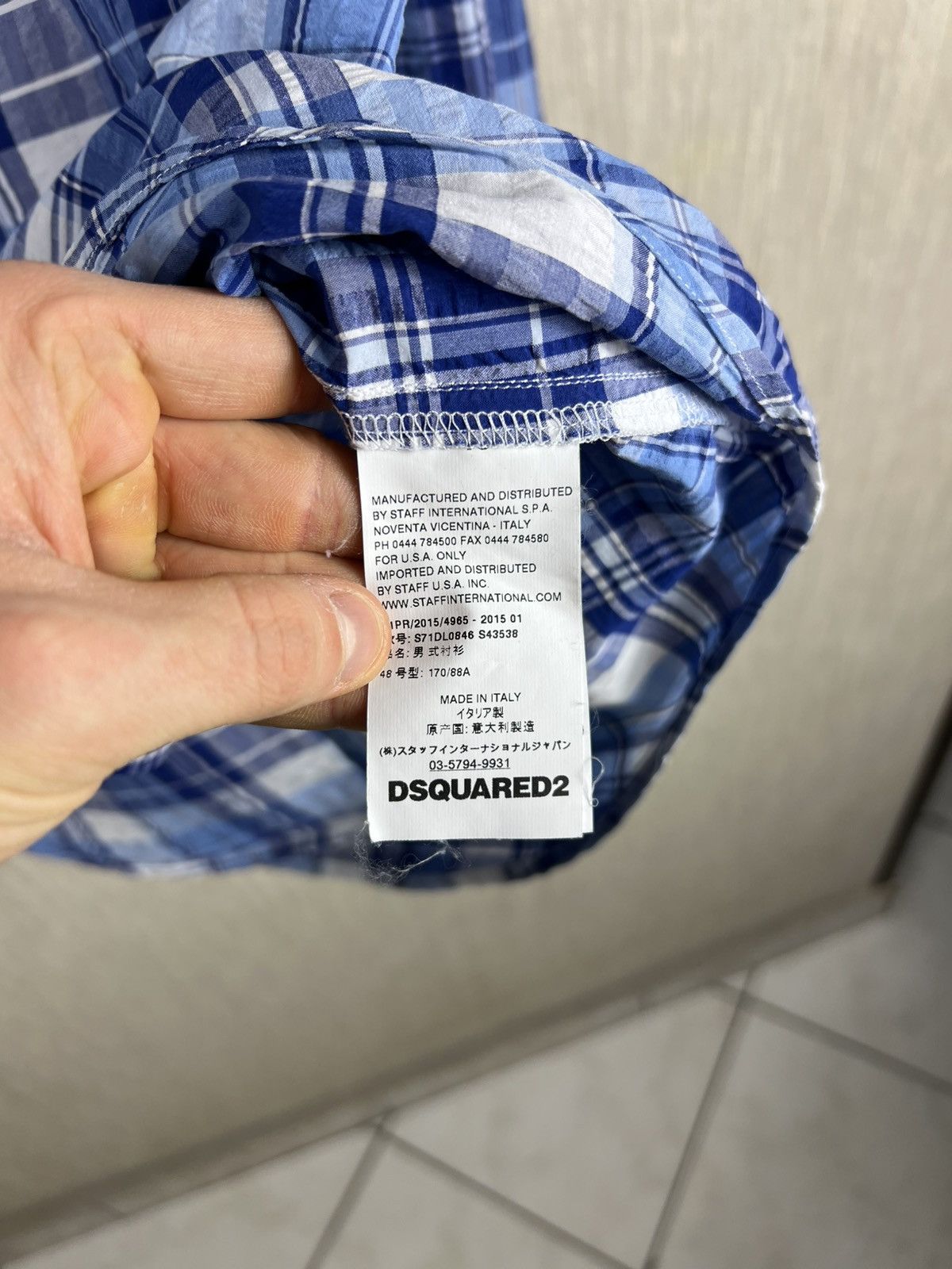 Dsquared2 Dsquared2 checked shrunk shirt plaid stiff cuffs and collar Size US M / EU 48-50 / 2 - 21 Thumbnail