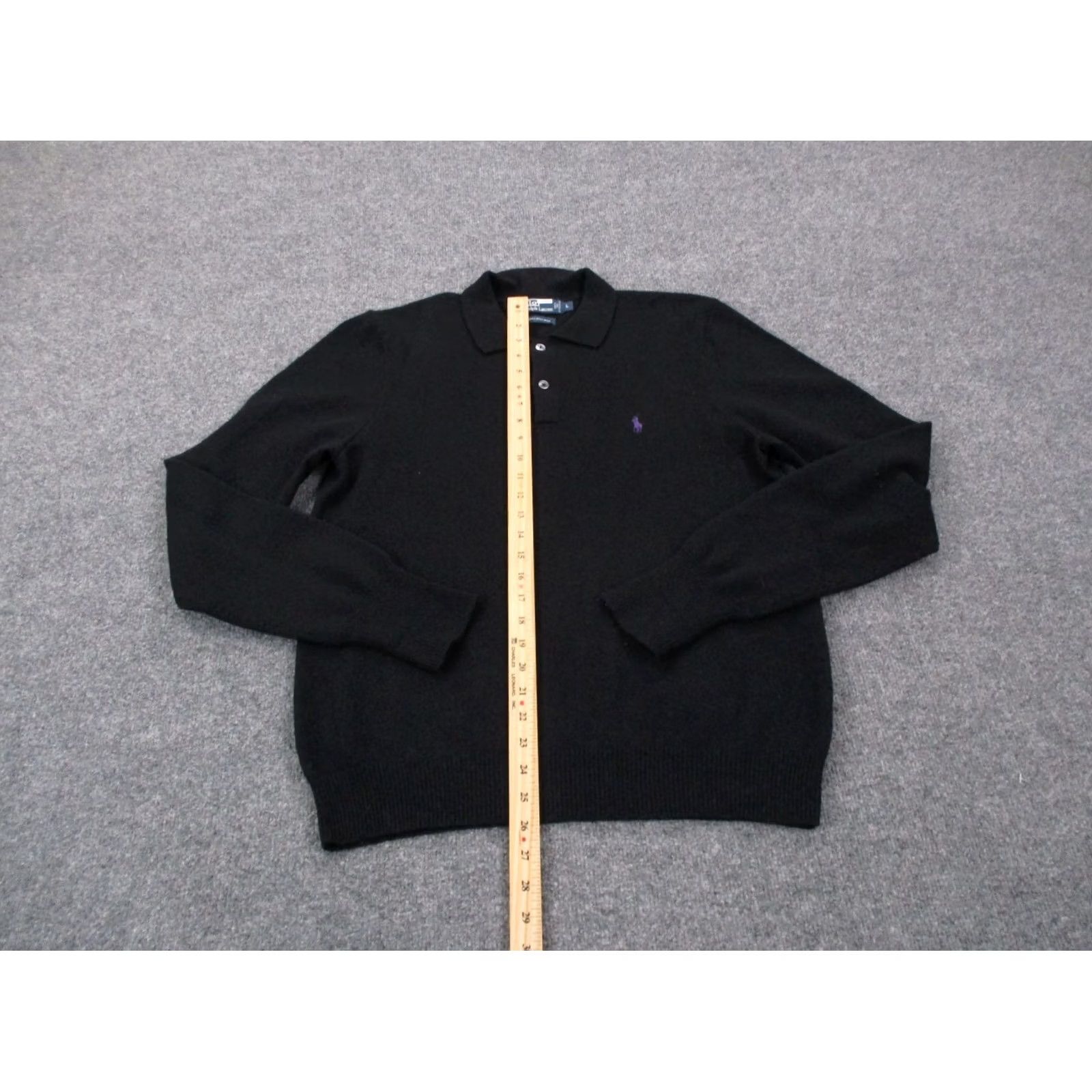 Polo Ralph Lauren Polo Ralph Lauren Sweater Mens L Black Wool Logo Pullover Knit VINTAGE? Size US L / EU 52-54 / 3 - 3 Thumbnail