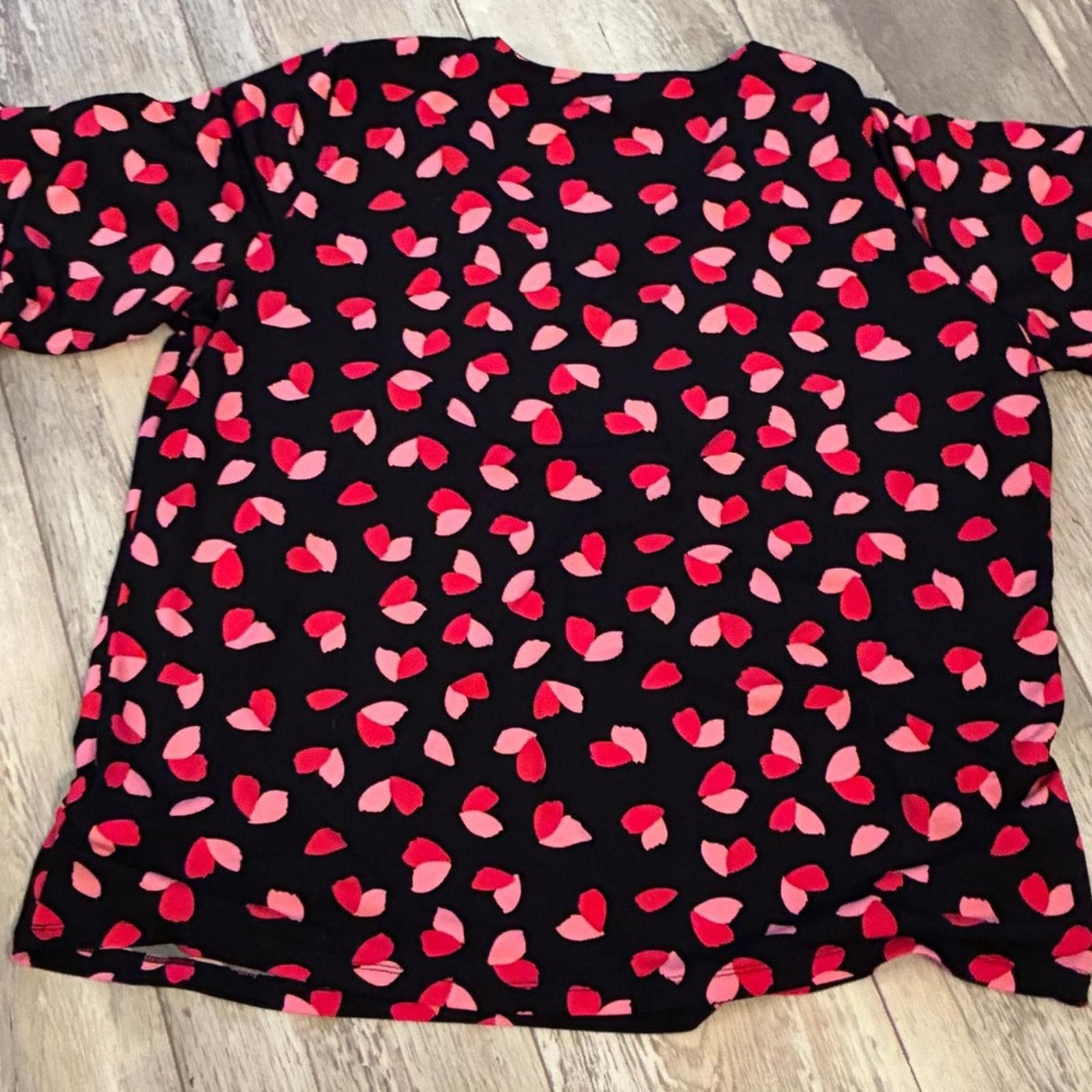Michael Kors Michael Kors Women's Black and Red Heart Print Blouse XL Size XL / US 12-14 / IT 48-50 - 2 Thumbnail