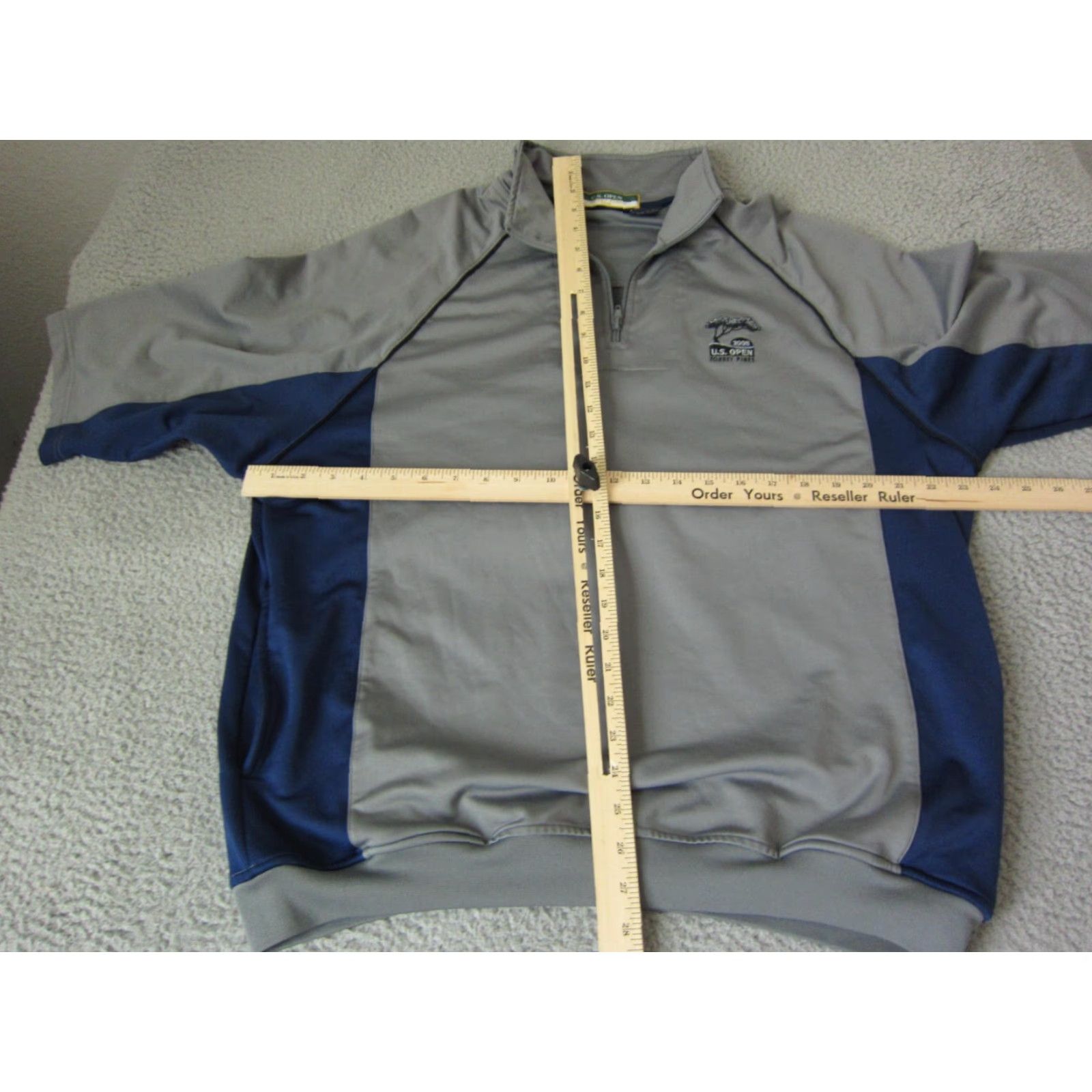 Vintage VINTAGE US Open Sweater Mens Pullover 1/4 Zip 2008 Gray M Logo 90s Outdoor Mock Neck Full Zip Water Resistant Shirt Size US M / EU 48-50 / 2 - 7 Thumbnail