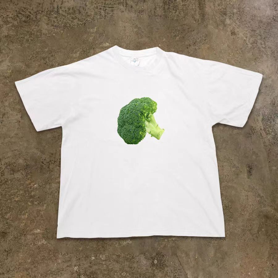 Vintage Realistic broccoli pattern loose cotton t-shirt Size US M / EU 48-50 / 2 - 1 Thumbnail