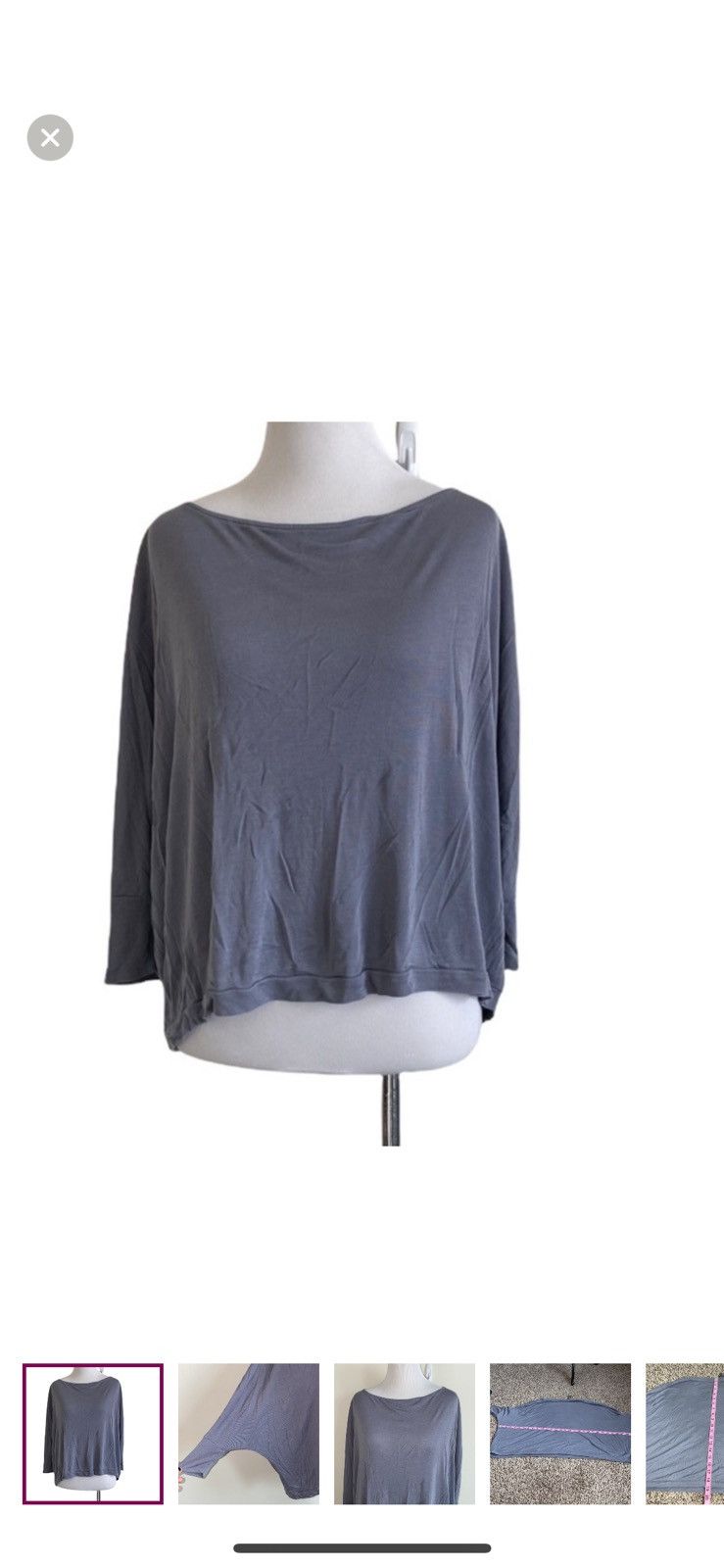 Vince Vince small grey boxy silk blend top Size S / US 4 / IT 40 - 1 Thumbnail