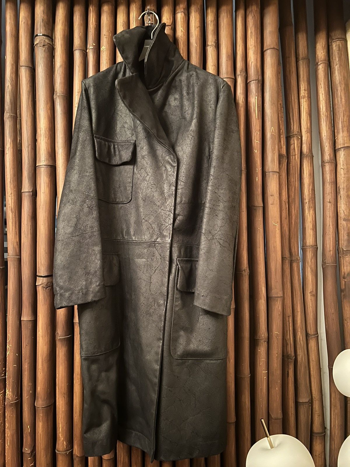 image of Maison Margiela Maison Martin Margiela Calf Leather Coats in Black, Men's (Size Medium)