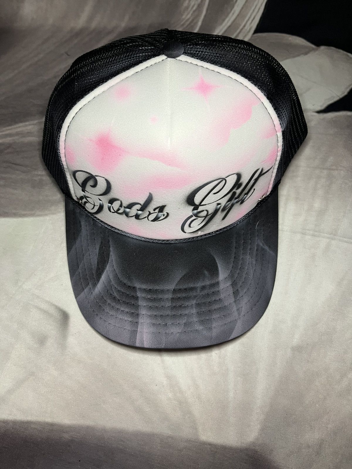 Other GODS GIFT Airbrushed 5 panel SnapBack Trucker Hat handpaintd Size ONE SIZE - 2 Thumbnail