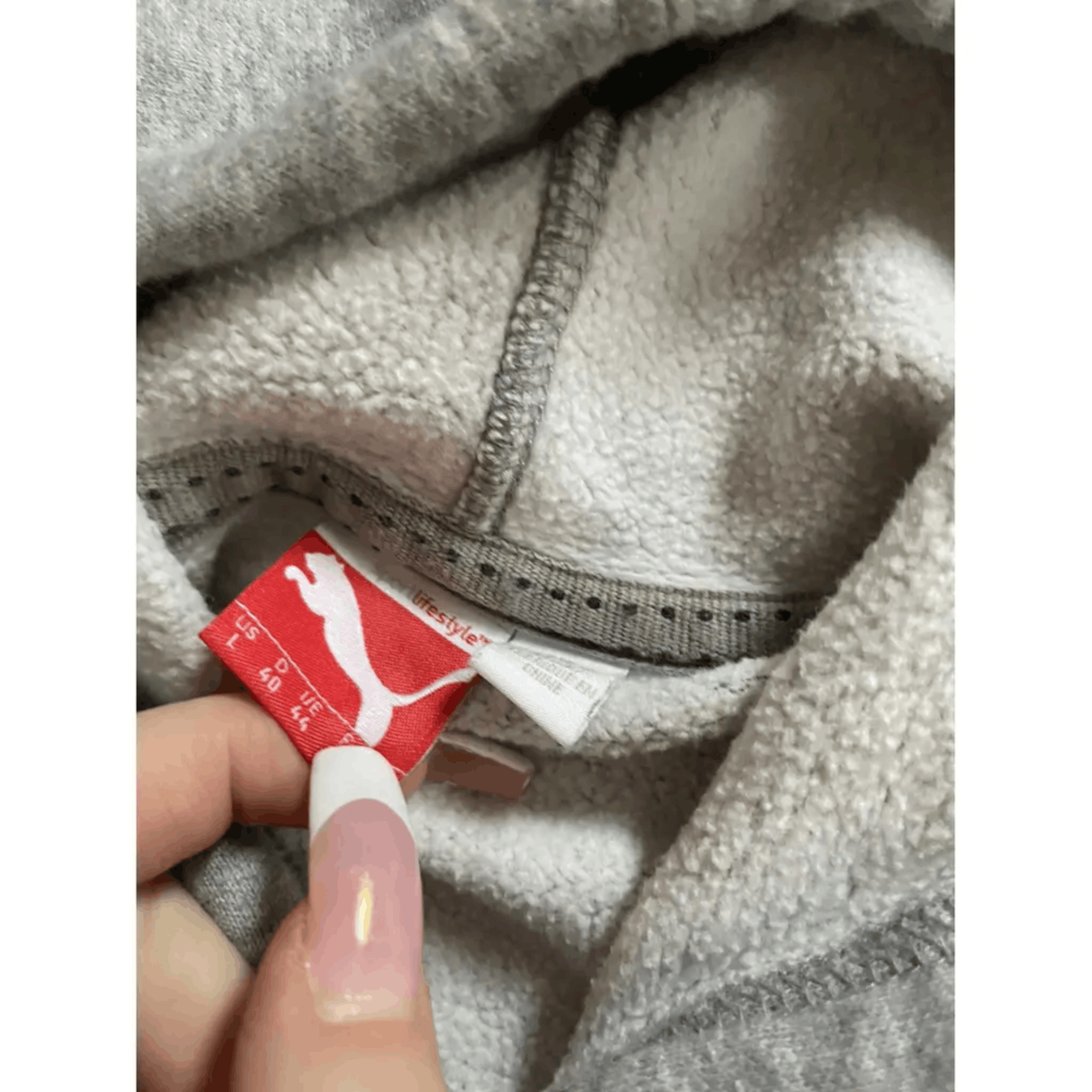 Puma Authentic Puma Gray Hoodie - Embroidered Logo, Size L, Used Size US L / EU 52-54 / 3 - 4 Thumbnail
