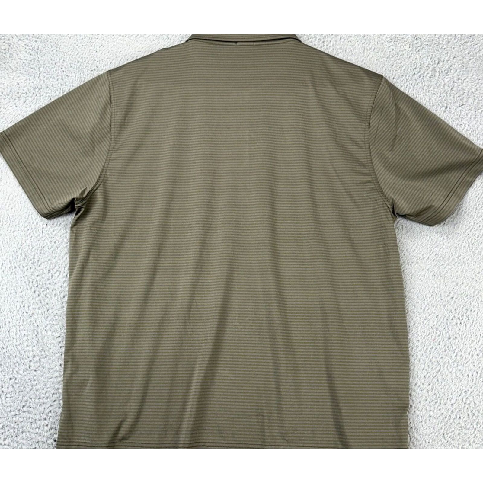J.McLaughlin J. McLaughlin Golf Polo Shirt Mens XL Olive Green Striped Polo Athletic Rugby Size US XL / EU 56 / 4 - 3 Thumbnail