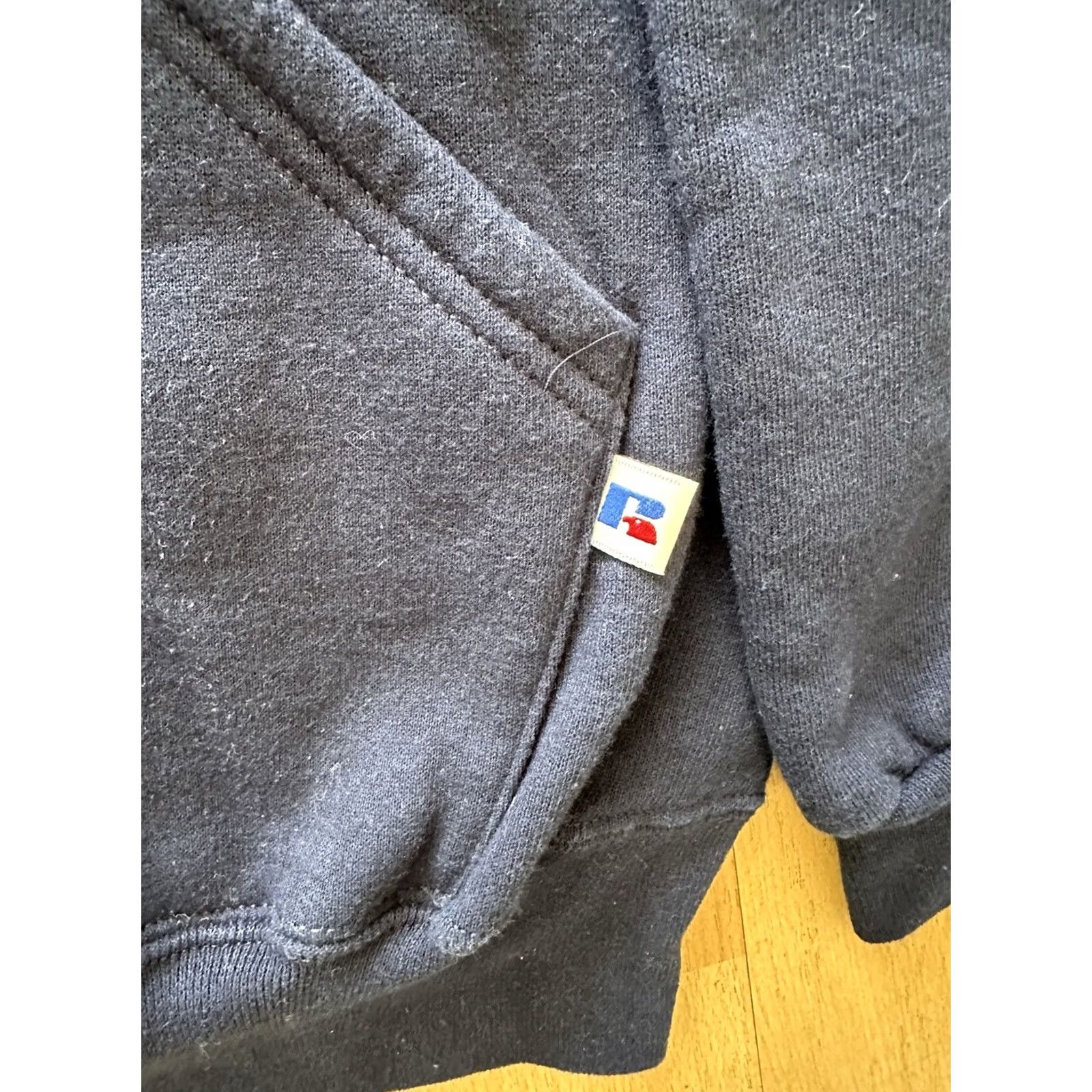 Russell Athletic VINTAGE 90s Russell Athletic Pullover Hoodie Sweatshirt Mens S Blue Graphic Print Hooded Choir? No, keep simple. Size US S / EU 44-46 / 1 - 3 Thumbnail
