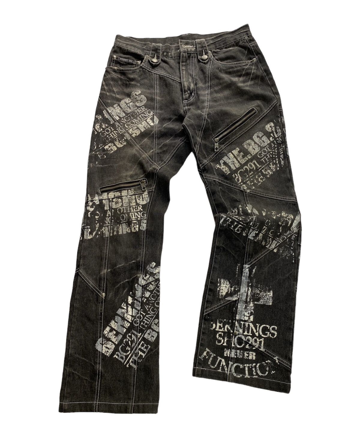 Japanese Brand Bernings sho spell out printed pant studded Size US 29 - 2 Thumbnail