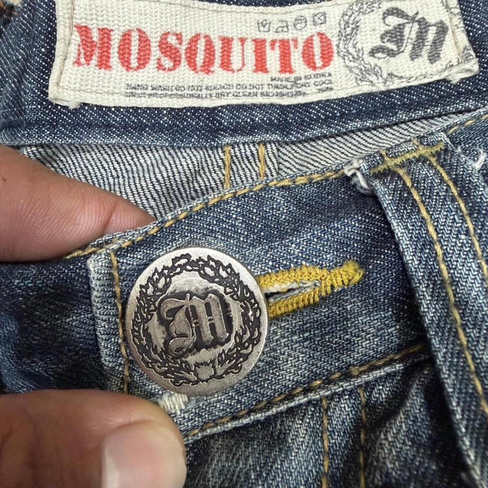 Other Y2K Style MOSQUITO denim jeans with quotes on back pockets Size US 32 / EU 48 - 6 Thumbnail