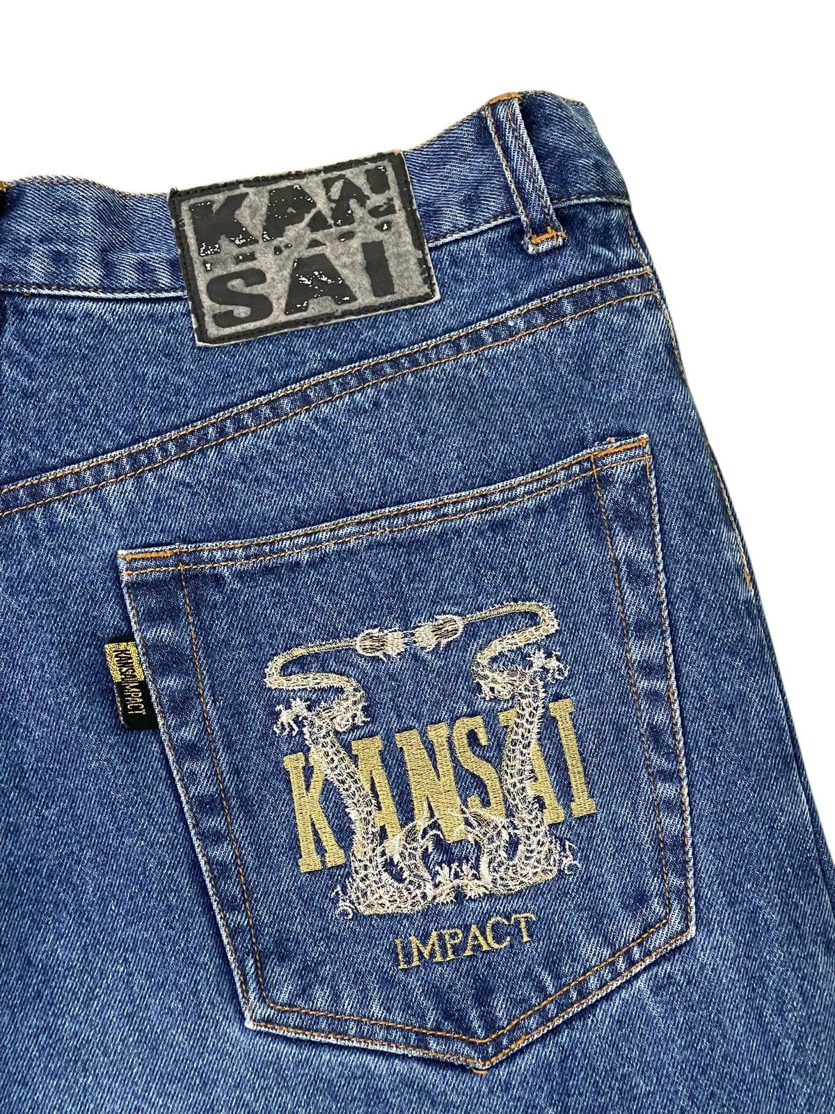 Kansai Yamamoto Baggy Jeans Vtg Y2K Kansai Impact Embroydered 1🟦3 Size US 32 / EU 48 - 2 Thumbnail
