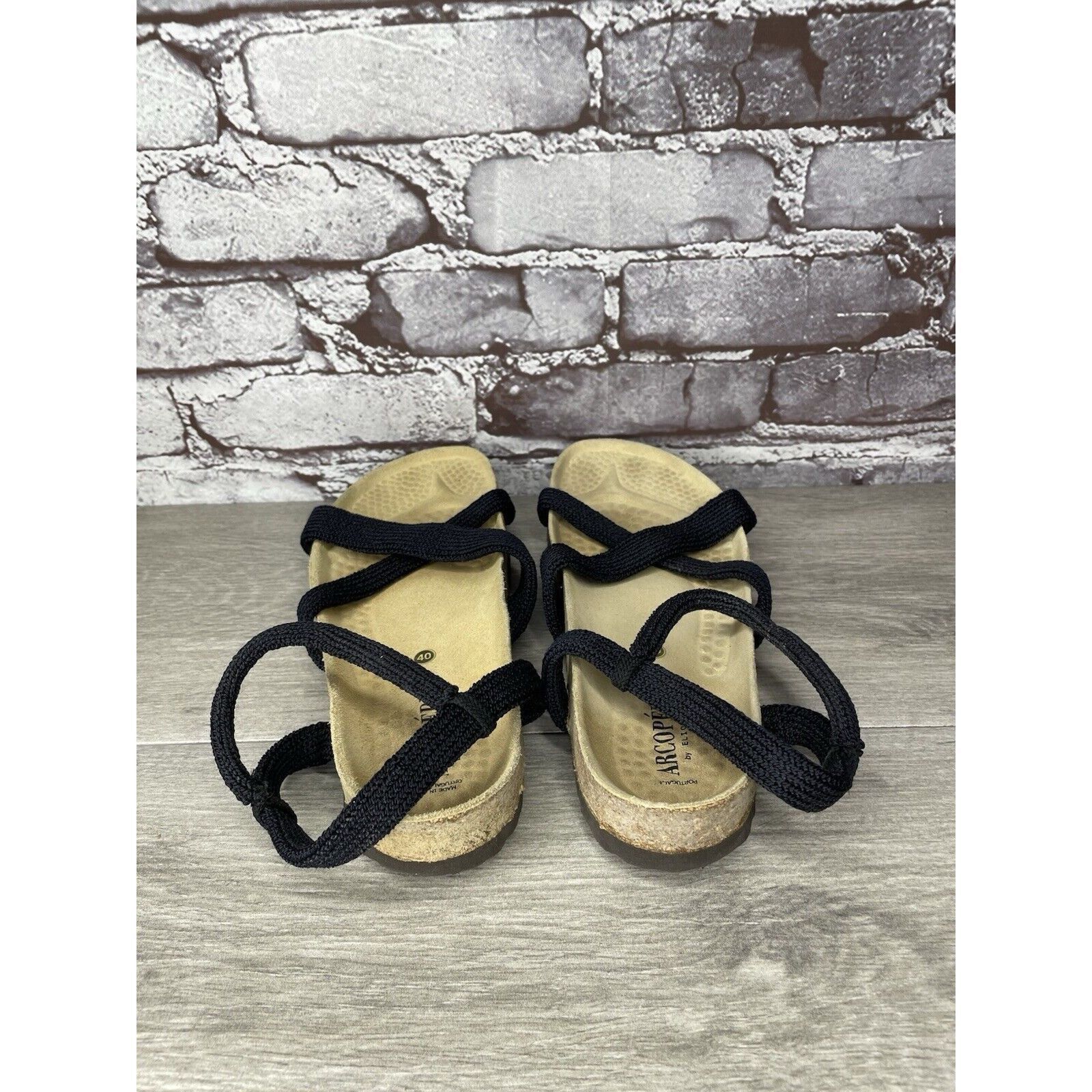 Other Arcopedico Salute Navy Blue Fabric Nylon Cross Strap Cork Sa Size US 9.5 / IT 39.5 - 13 Thumbnail