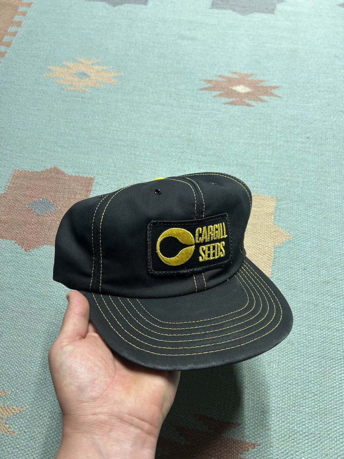 Vintage Vtg 80s snapback hat Cargill seeds farm patch feed USA READ Size ONE SIZE - 1 Thumbnail