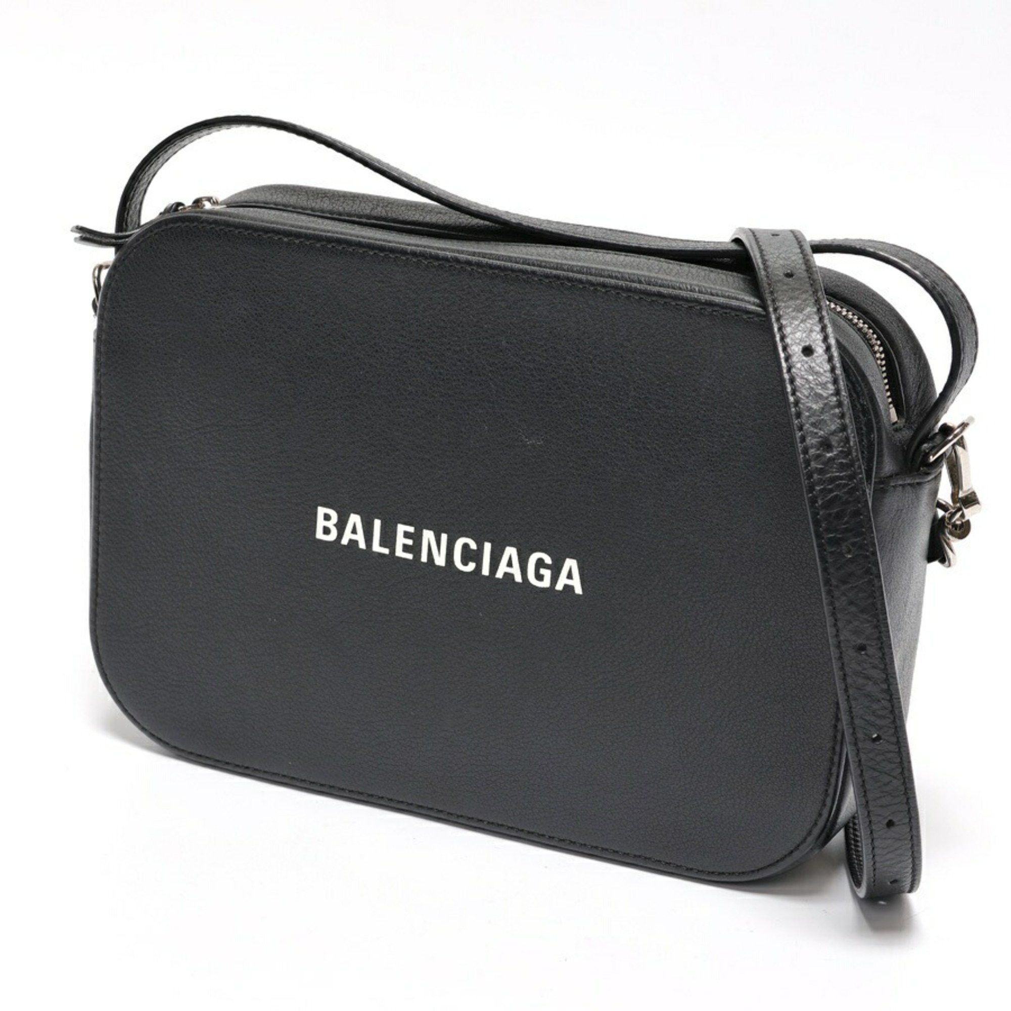 Balenciaga Everyday Camera Bag Shoulder 608654 Leather Black E-157669, Women's
