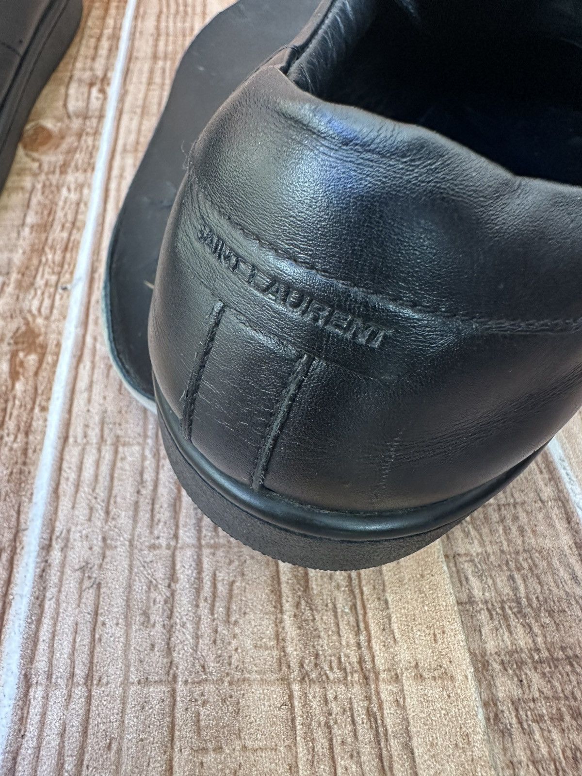 Saint Laurent Paris Saint Laurent SL/01 Black Leather Signature Court Classics Size US 8 / EU 41 - 20 Thumbnail