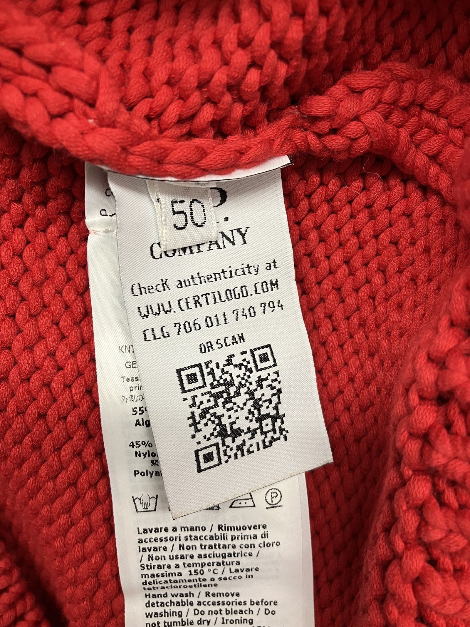 Stone Island C.P. Company Winter Cotton Lens Knit Sweater - Cherry Size US M / EU 48-50 / 2 - 6 Thumbnail