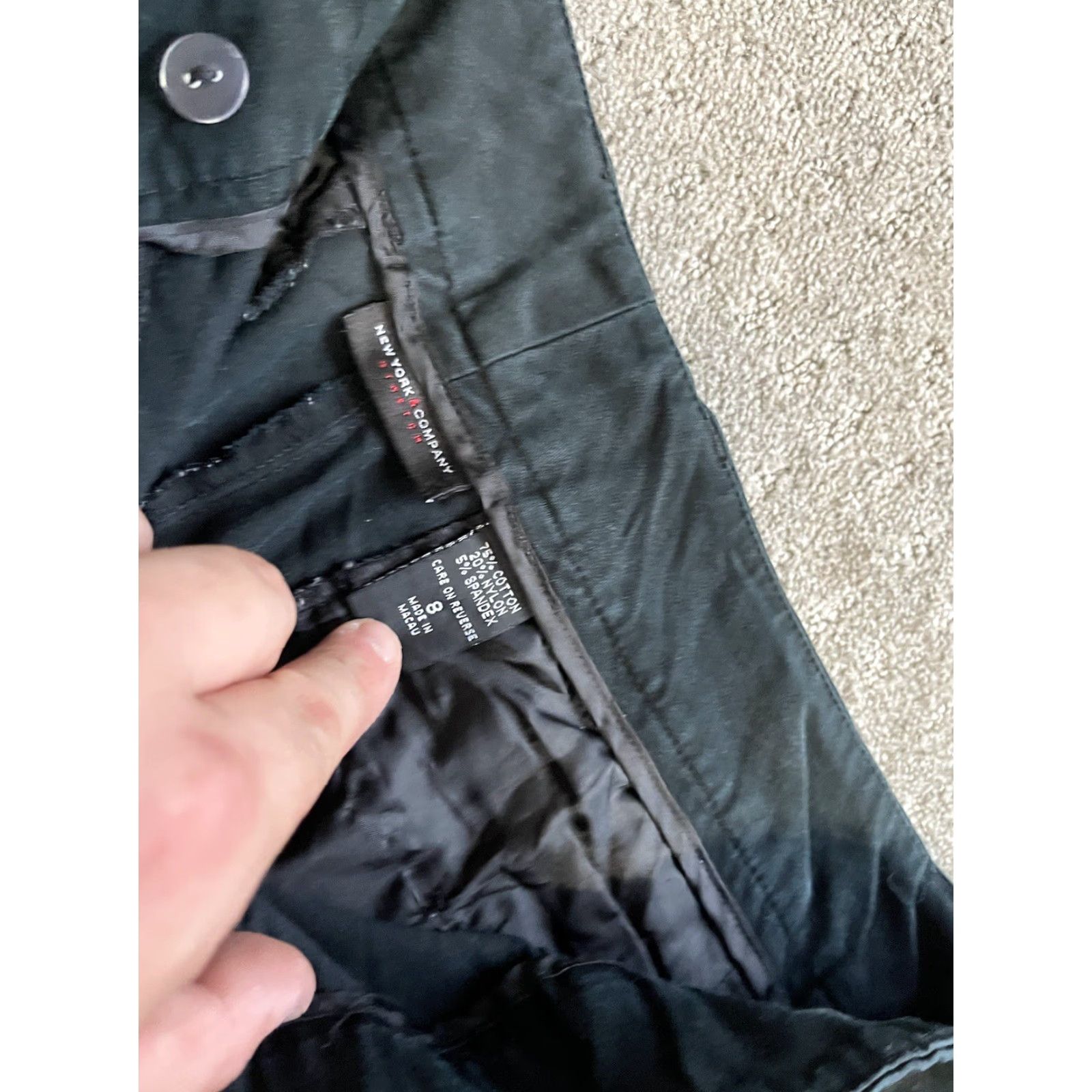 Vintage New York & Company Pants Cropped Mid-Rise Stretch Black 8 Womens Modern Size 30" / US 8 / IT 44 - 5 Thumbnail
