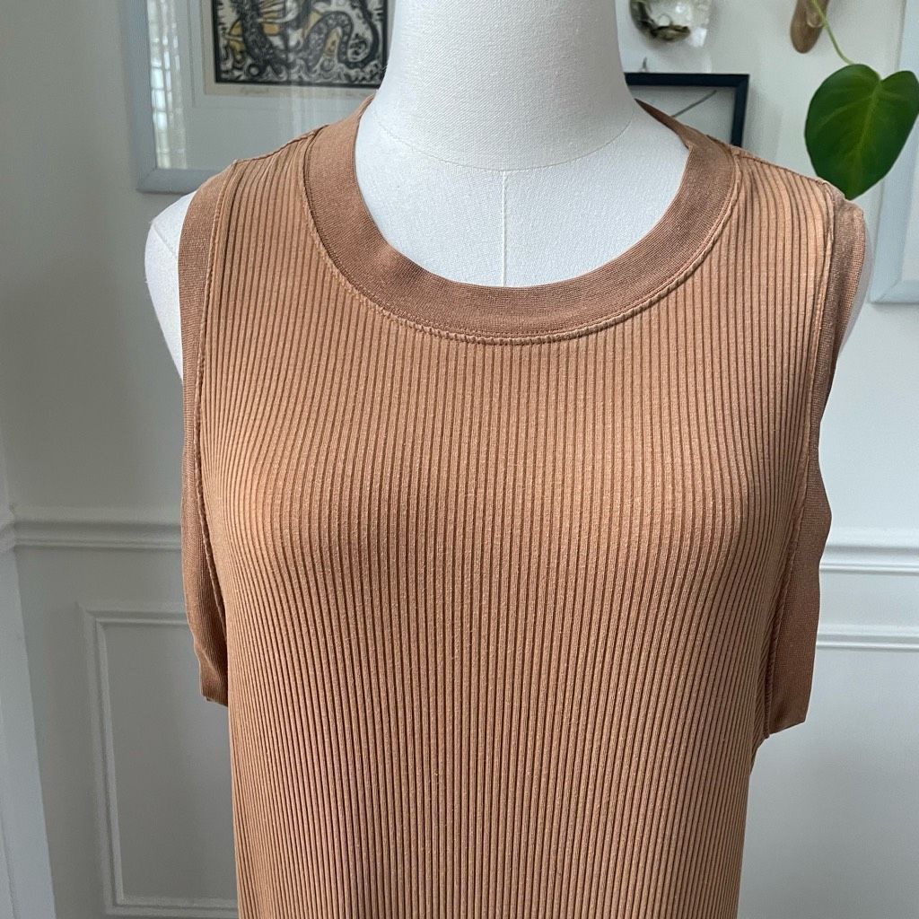 Richer Poorer Richer Poorer Ribbed Mock Neck Sleeveless Maxi Dress Woodgra Size XL / US 12-14 / IT 48-50 - 3 Thumbnail