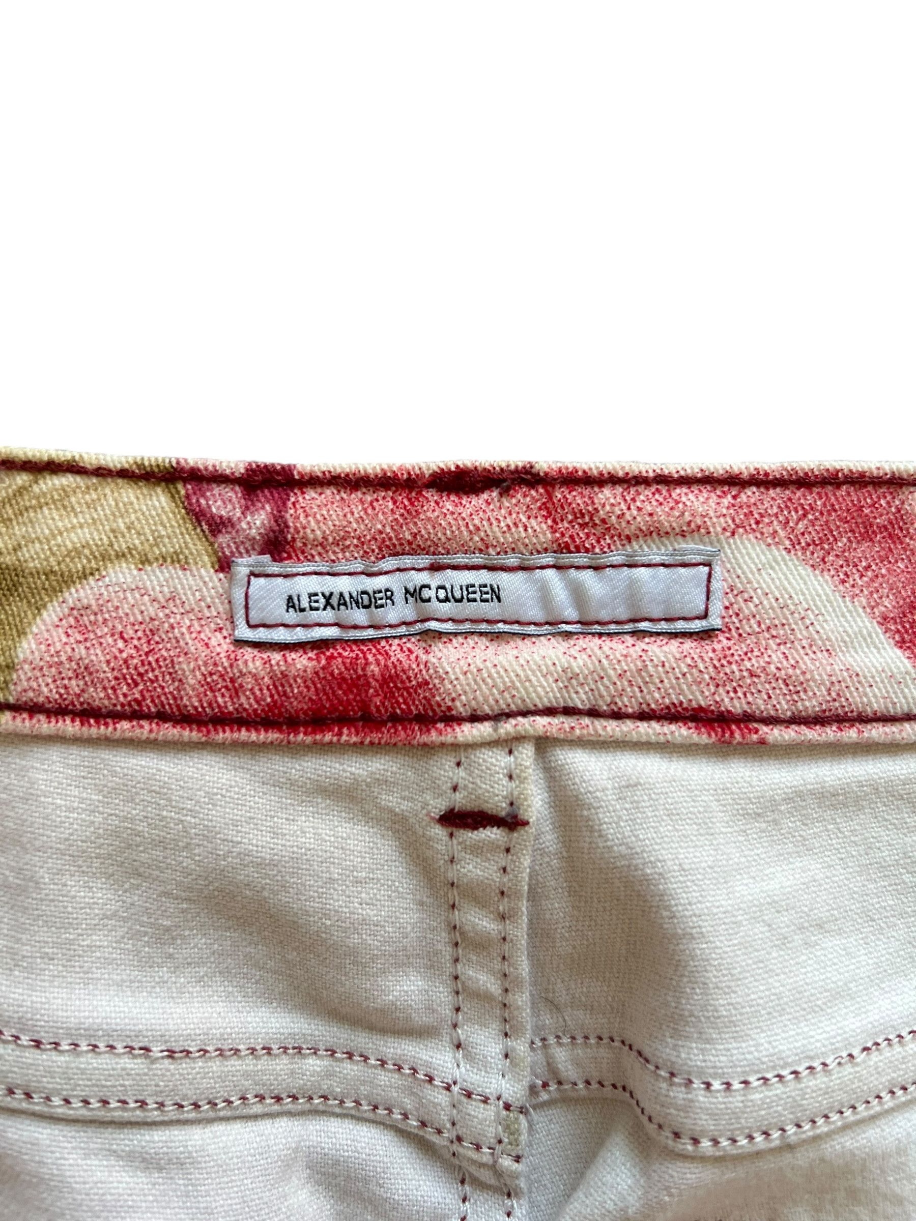 Alexander McQueen Alexander McQueen 90s Floral Printed Flared Denim Size 27" / US 4 / IT 40 - 6 Thumbnail