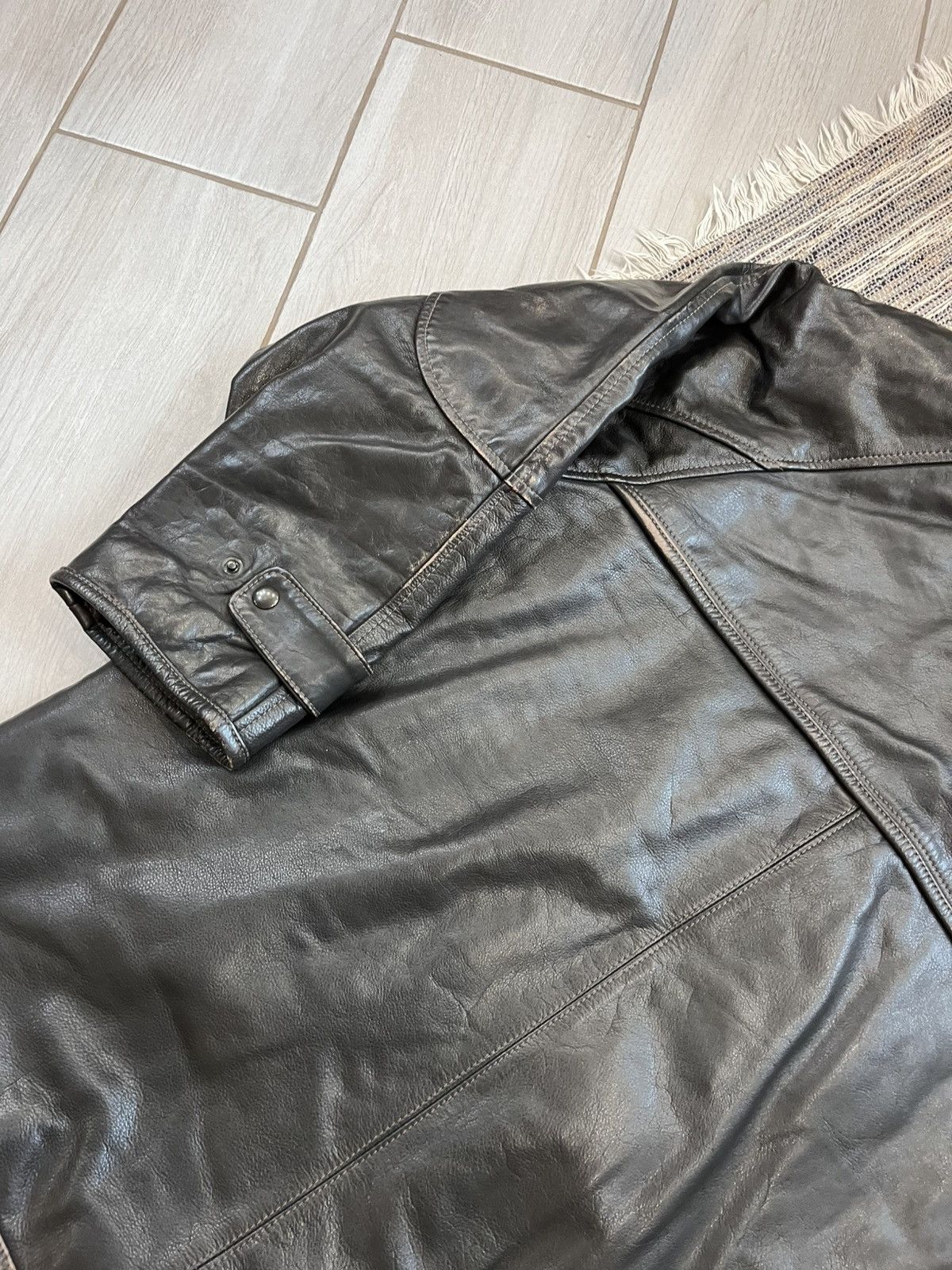 Vintage Vintage Avantgarde Leather Jacket 80s rare retro Size US L / EU 52-54 / 3 - 16 Thumbnail