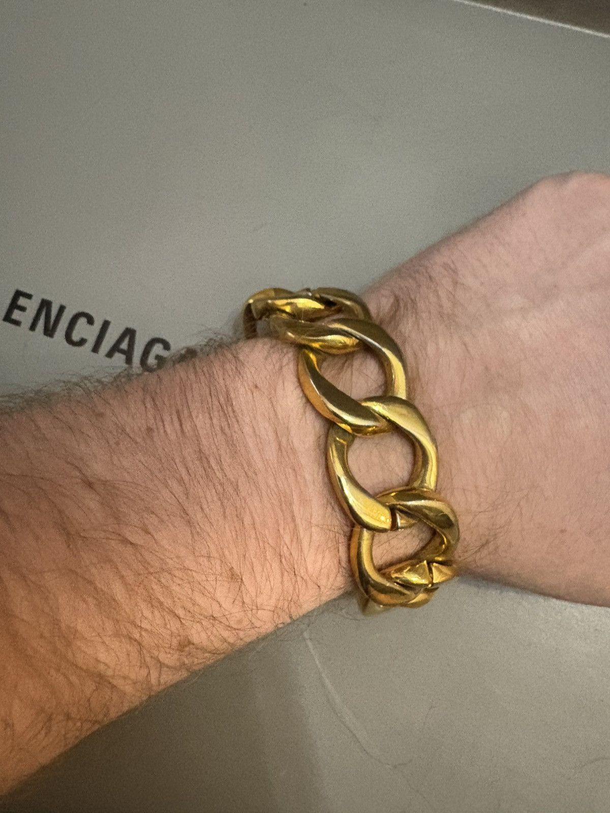 Jacquemus Jacquemus Bracelet Gold Chunky Link Feather Bracelet Size ONE SIZE - 2 Thumbnail