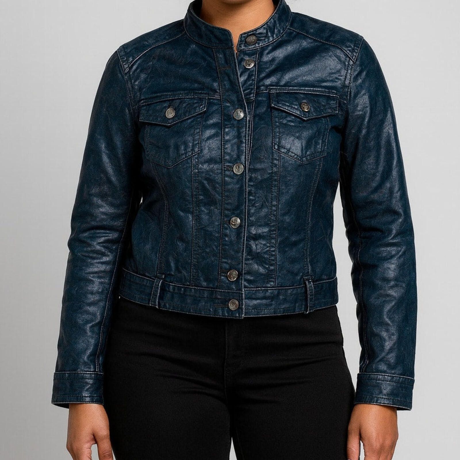 Other Aventures des Toiles Distressed Blue Denim Jacket Womens M Size M / US 6-8 / IT 42-44 - 2 Thumbnail