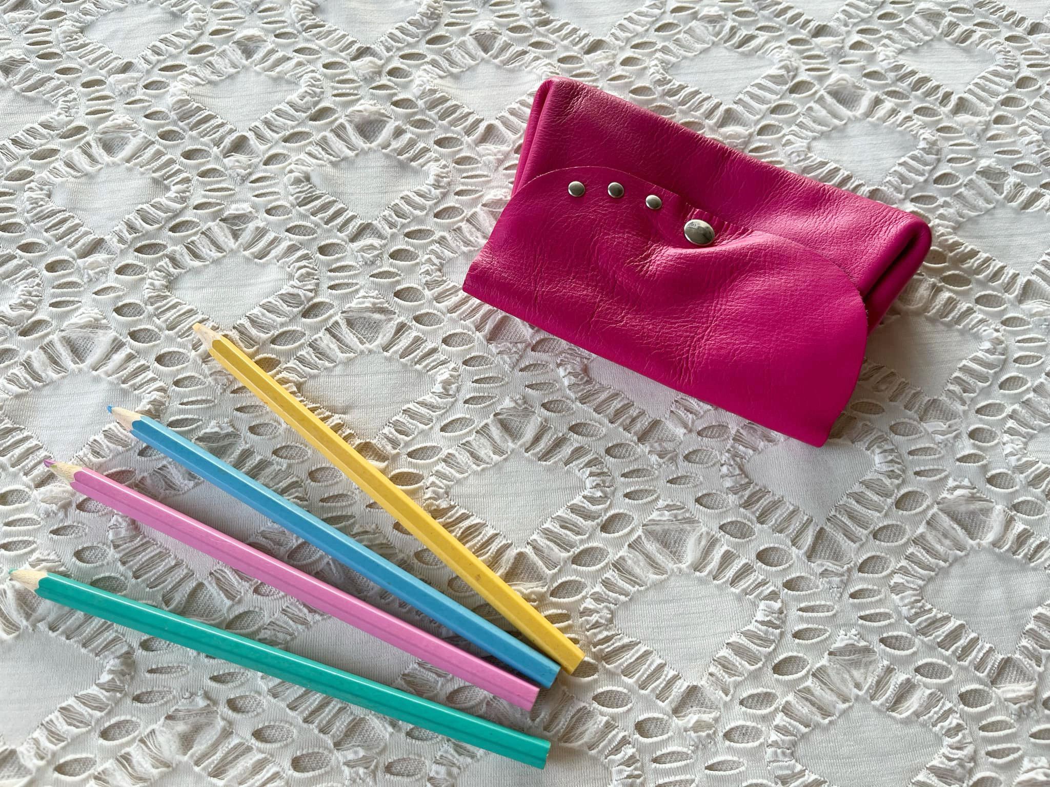 Vintage Fuchsia Genuine Leather mini flap bag, double flap bag Size ONE SIZE - 2 Thumbnail