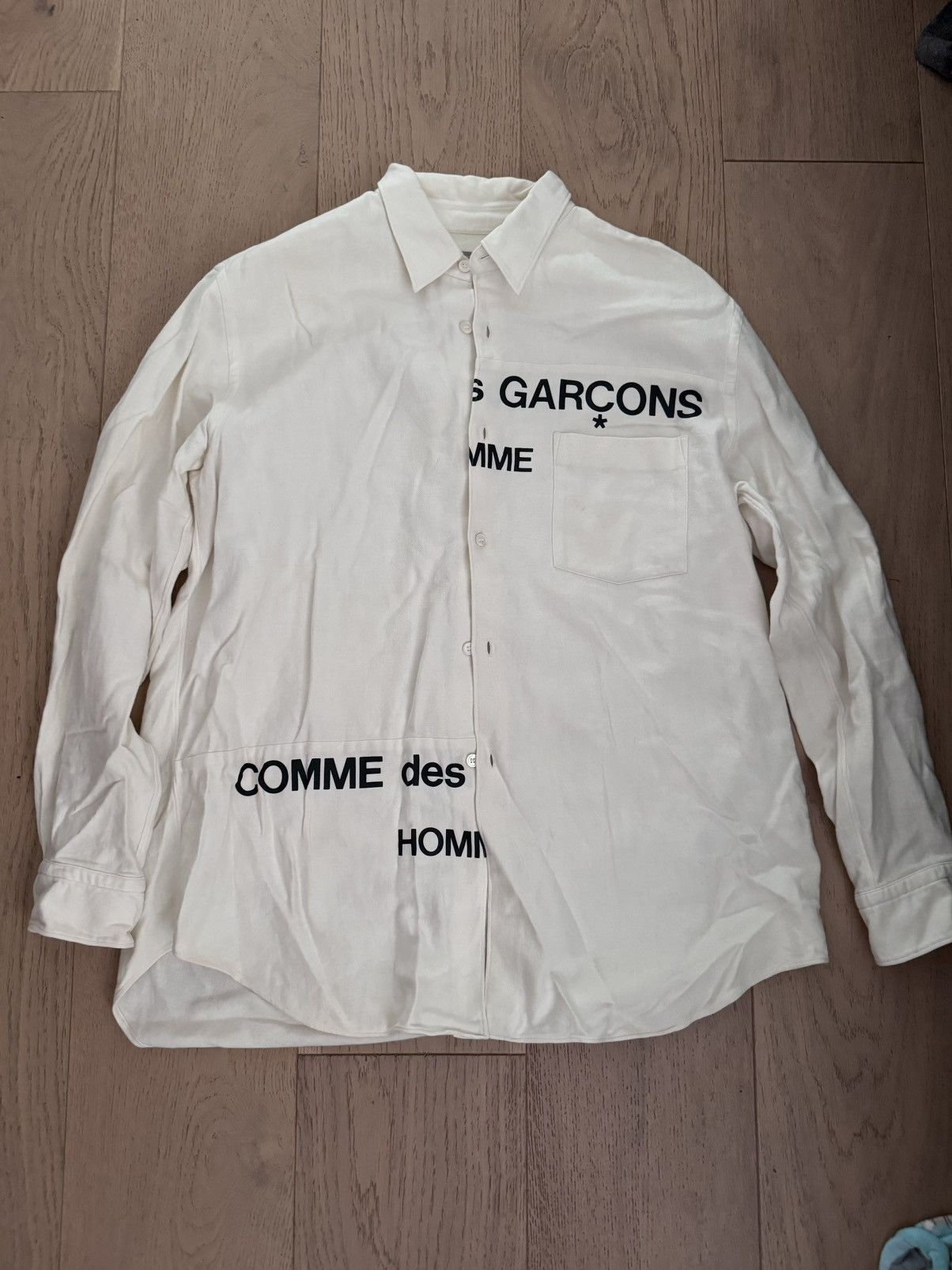 Comme Des Garçons AD2001 Split Logo Button Up Rare