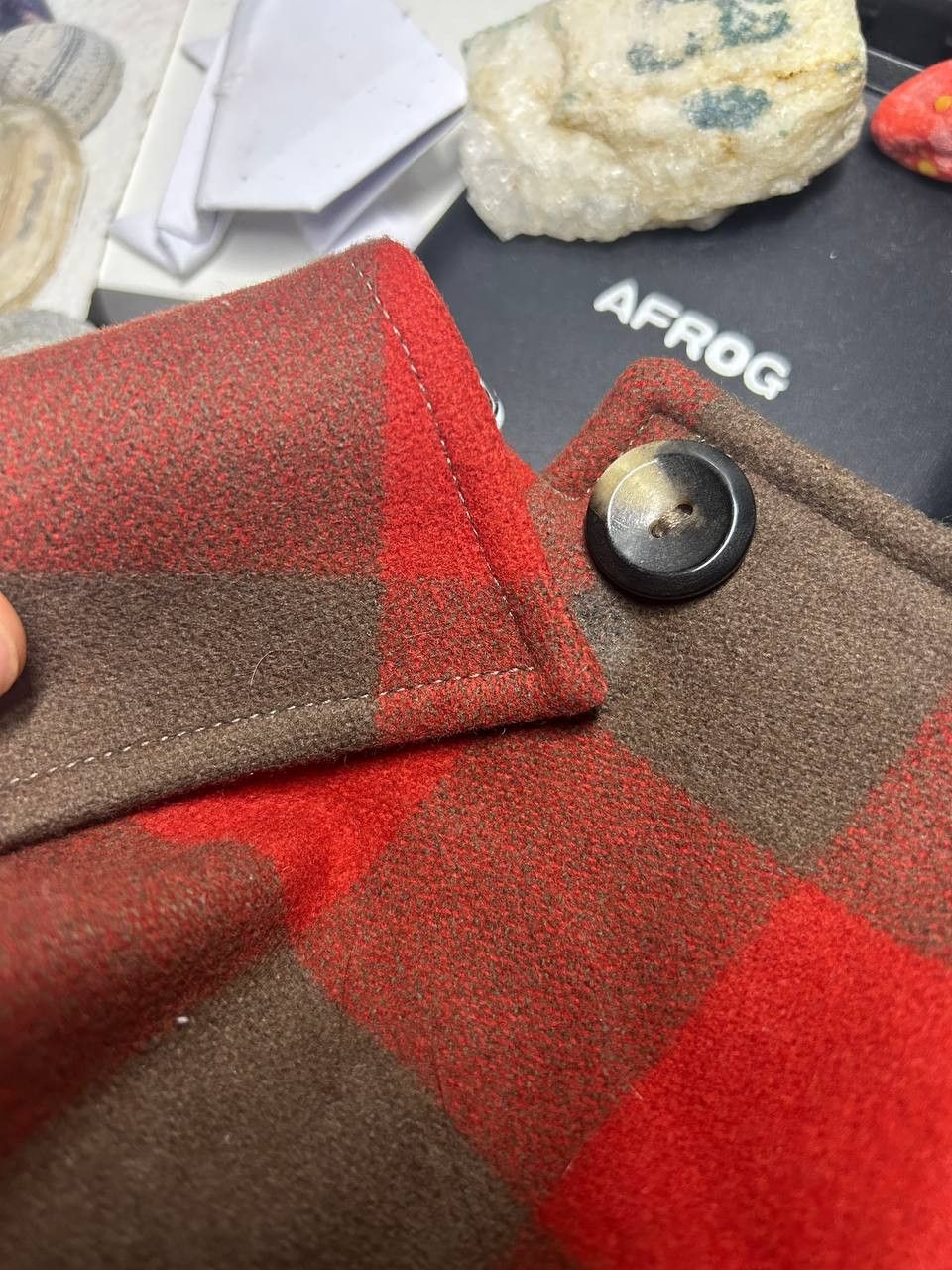 A.P.C. A.P.C. Buffalo Check Bomber Jacket Red/Brown Wool Vintage Size S / US 4 / IT 40 - 15 Thumbnail