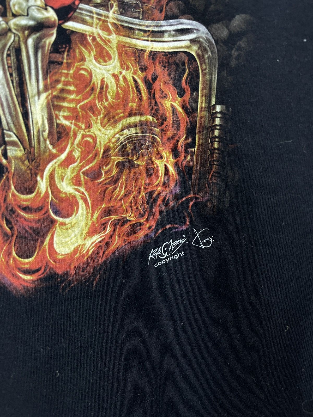 Band Tees Rock Chang Hot as hell vintage skull ghost rider tee Size US XL / EU 56 / 4 - 7 Thumbnail