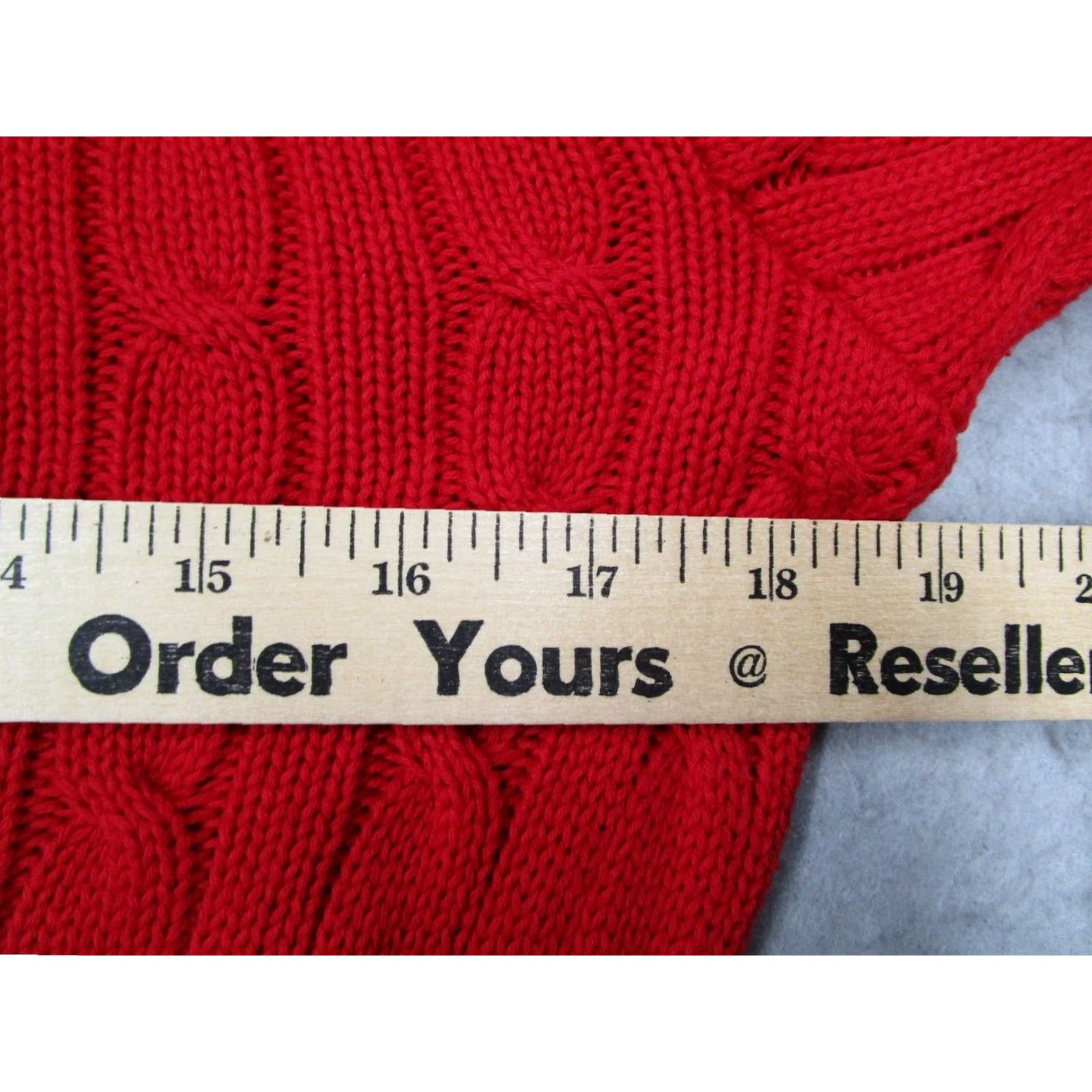 Ralph Lauren RALPH LAUREN BLUE LABEL Women's Medium Red Cable-Knit Sweater Pullover with Gold Pony, Long Sleeve, Crew Neck, Classic Preppy Style Size M / US 6-8 / IT 42-44 - 7 Thumbnail