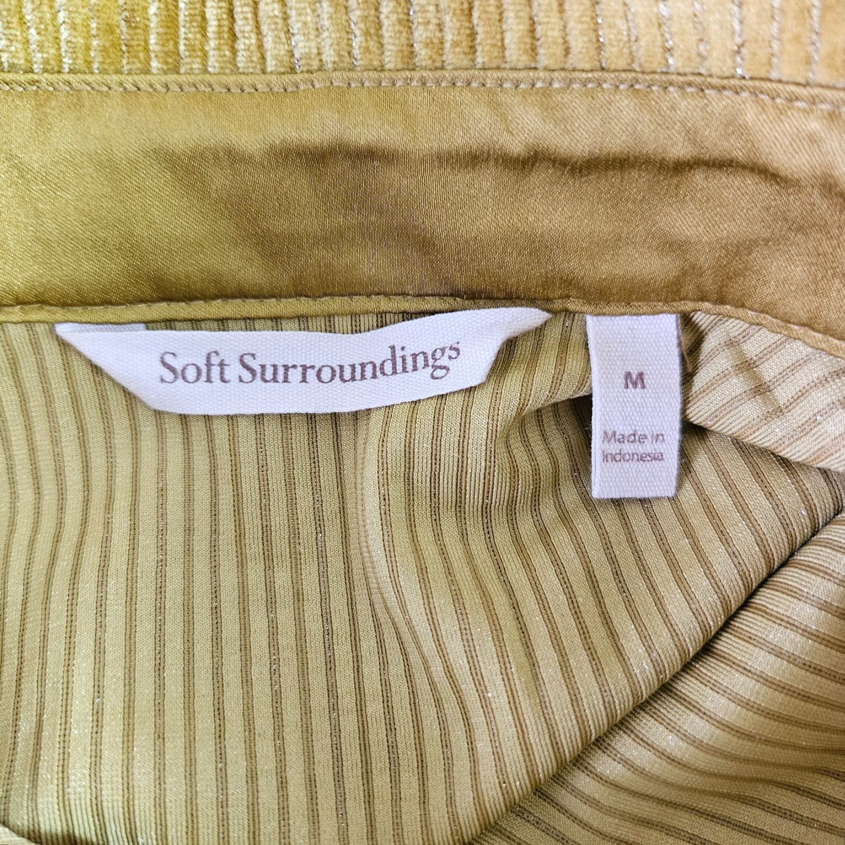 Soft Surroundings Soft Surroundings Velvet Boyfriend Tunic Womens Medium Long Sleeve Green Shirt Size M / US 6-8 / IT 42-44 - 6 Thumbnail