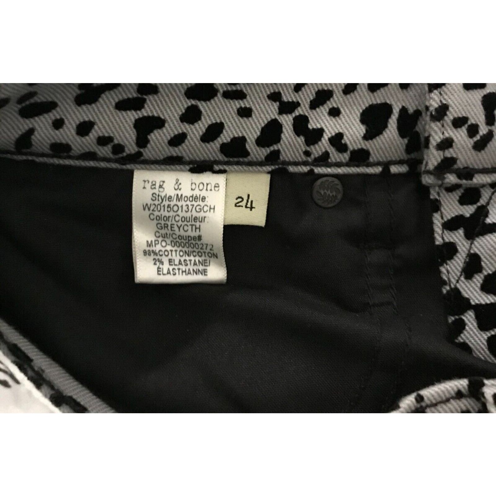 Rag & Bone Rag & Bone Hana High-Rise Slim Cropped Gray Cheetah Jeans Size 26" / US 2 / IT 38 - 13 Thumbnail