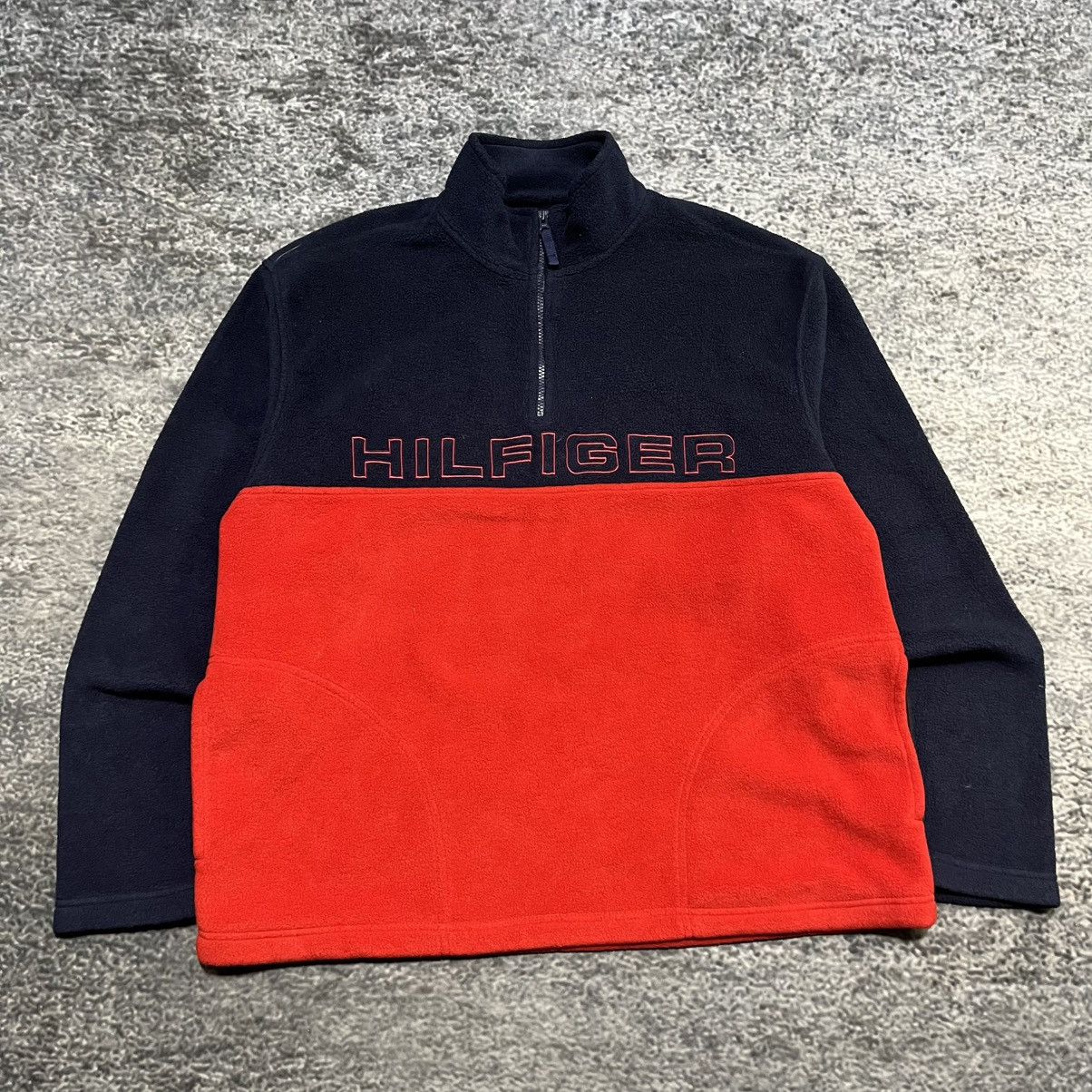 Tommy Hilfiger Vintage Tommy Hilfiger Skater Logo 1/4 Zip Fleece Sweater Size US XL / EU 56 / 4 - 3 Thumbnail
