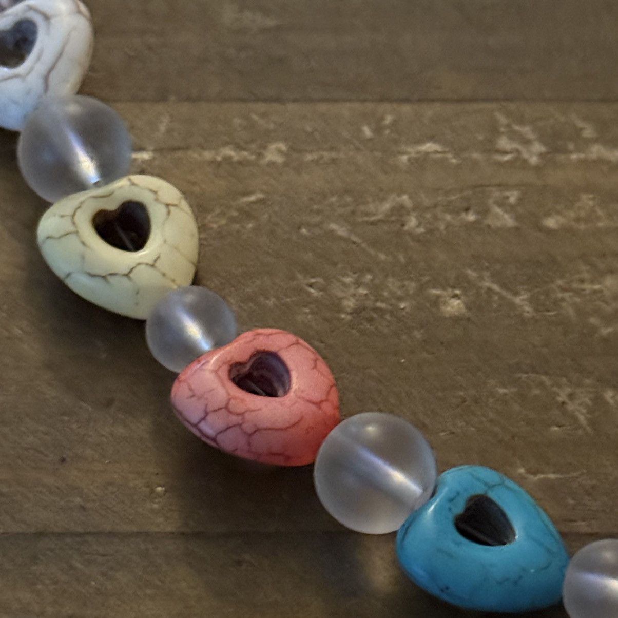 Other Multicolor natural stone heart link necklace Size ONE SIZE - 4 Thumbnail