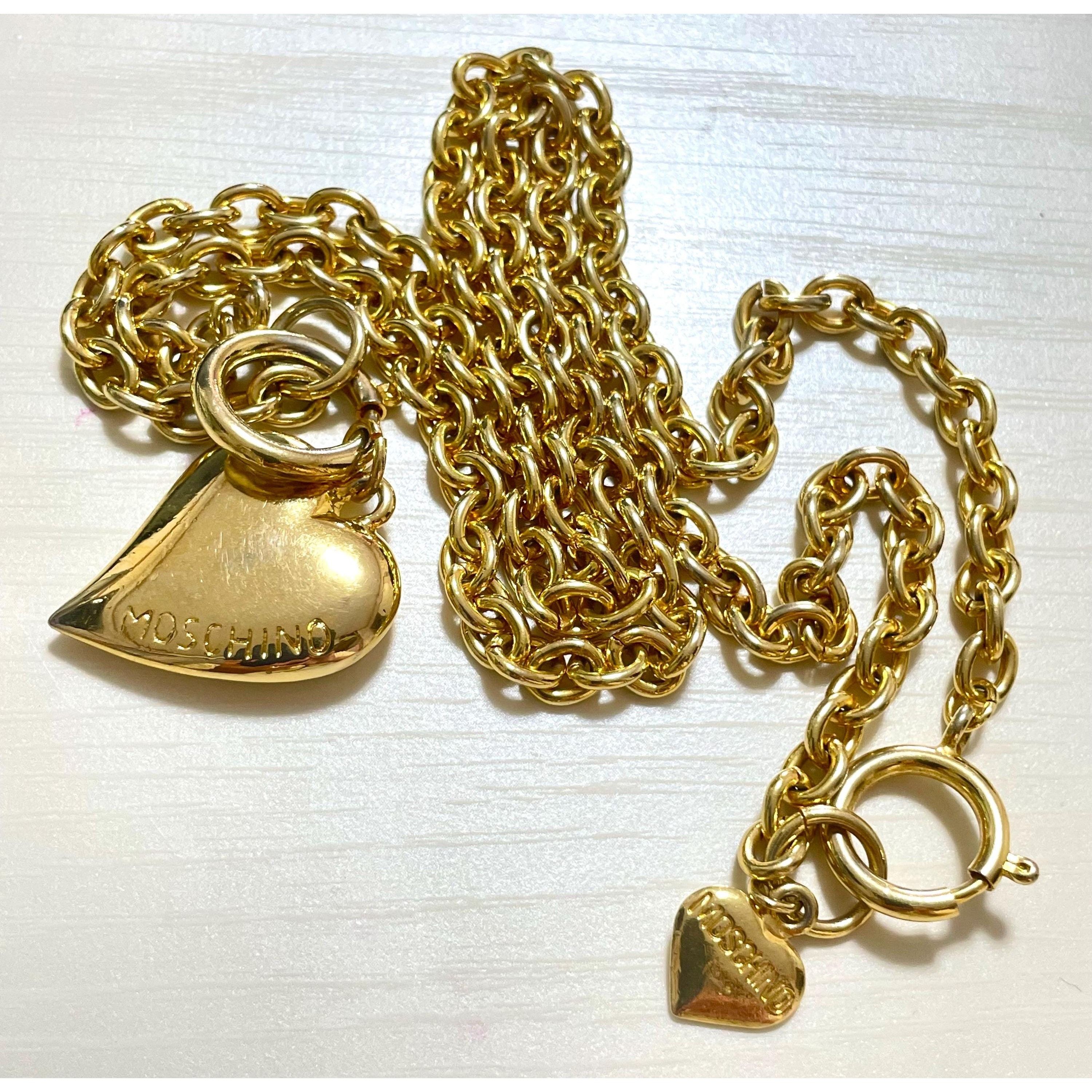 Moschino Vintage Moschino golden chain necklace with heart top Size ONE SIZE - 4 Thumbnail