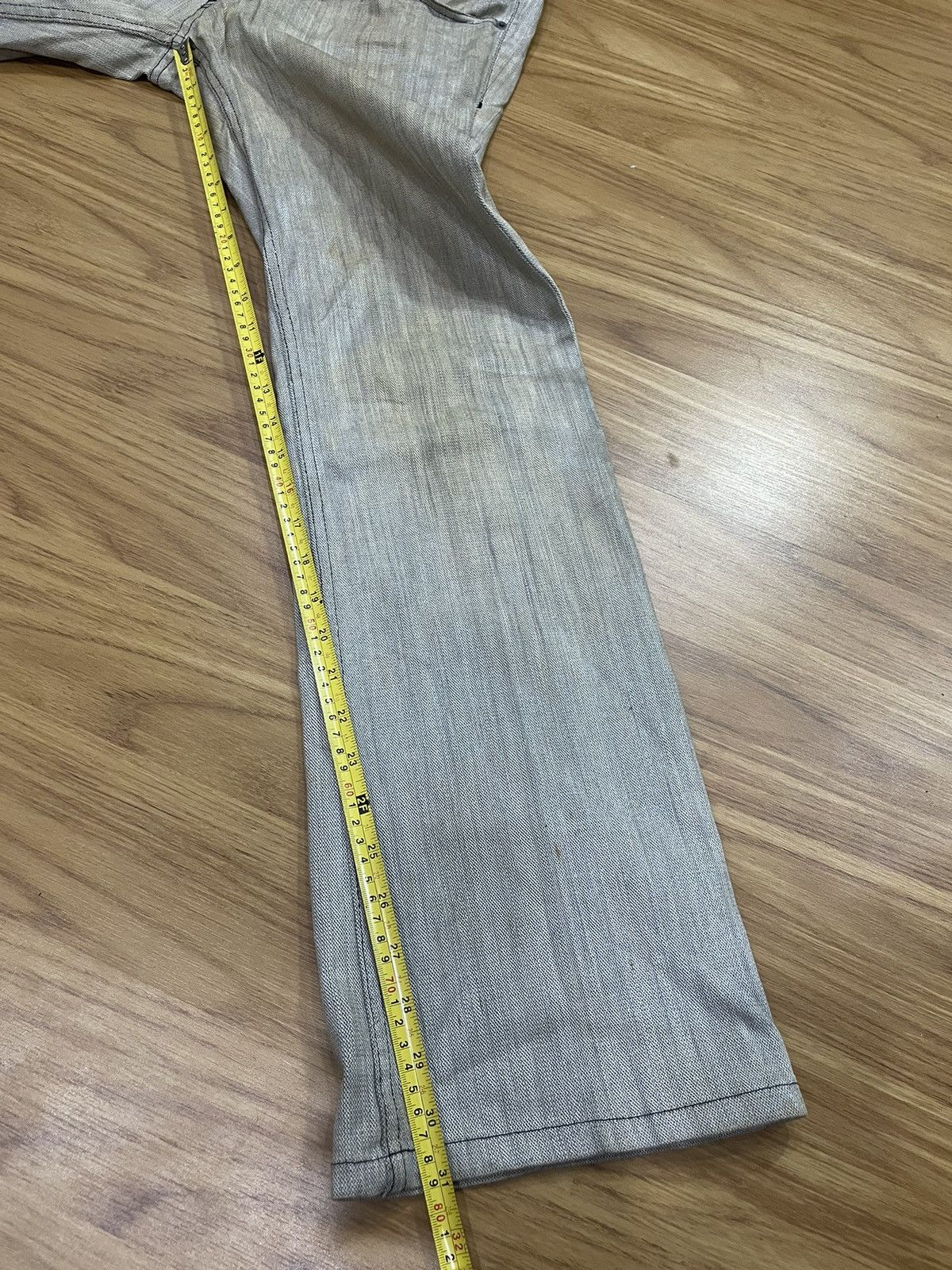 Tornado Mart Tornado Mart Waxed Silver Coated Flared Denim Pant Size US 32 / EU 48 - 20 Thumbnail