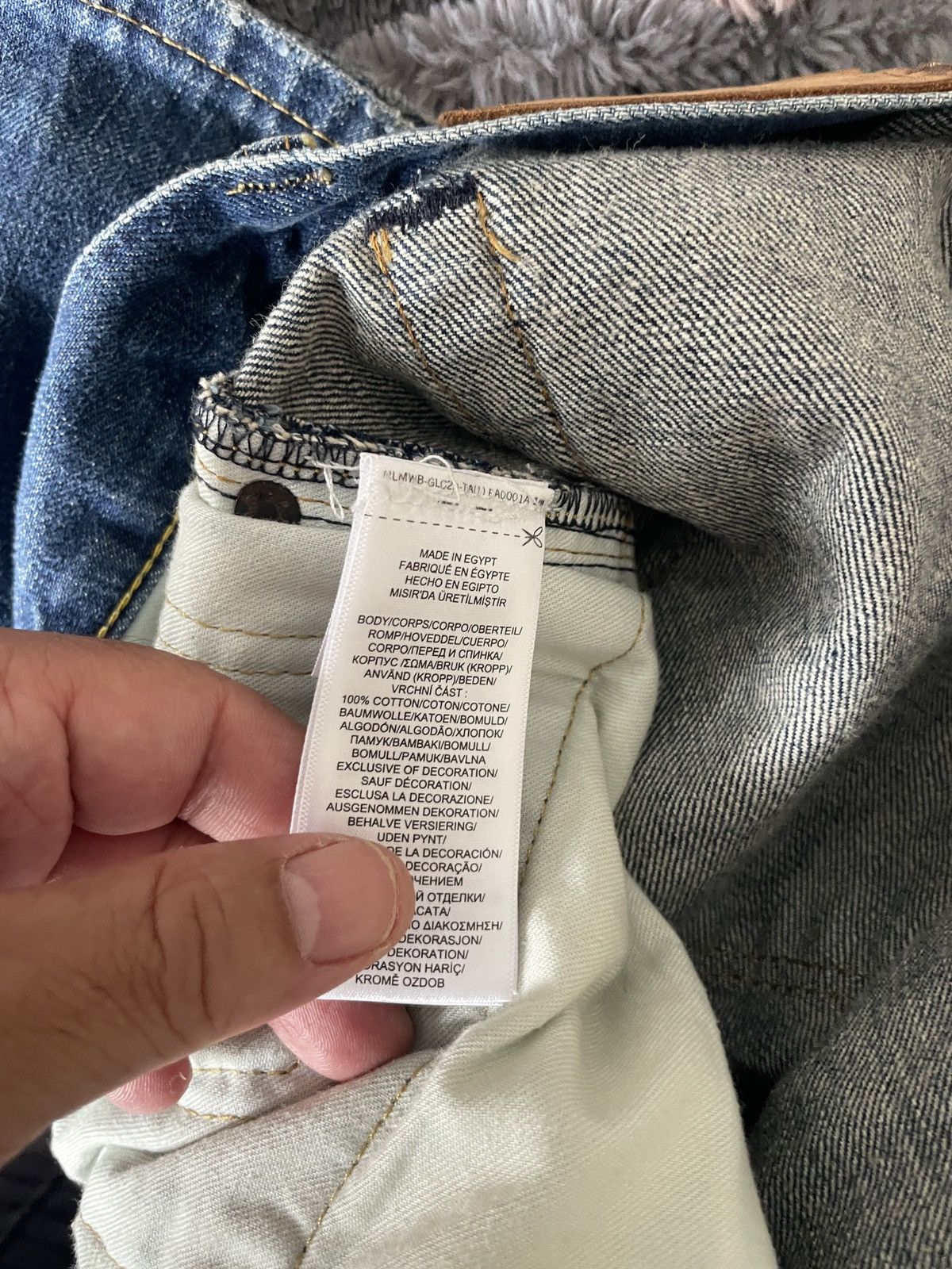 Polo Ralph Lauren Varick Slim Straight distressed patchwork jeans nwt 188.00 Size US 33 - 12 Thumbnail