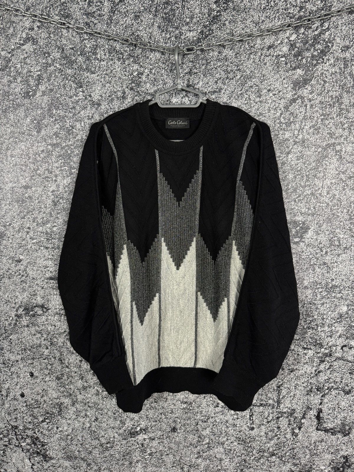 Carlo Colucci Personality 3D Vintage Wool Sweater Size 54