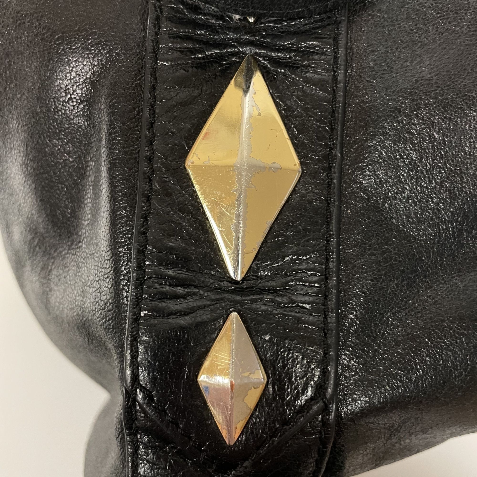 Badgley Mischka Badgley Mischka Leather CHIC SHOPPER Gold Studded Purse Size ONE SIZE - 14 Thumbnail