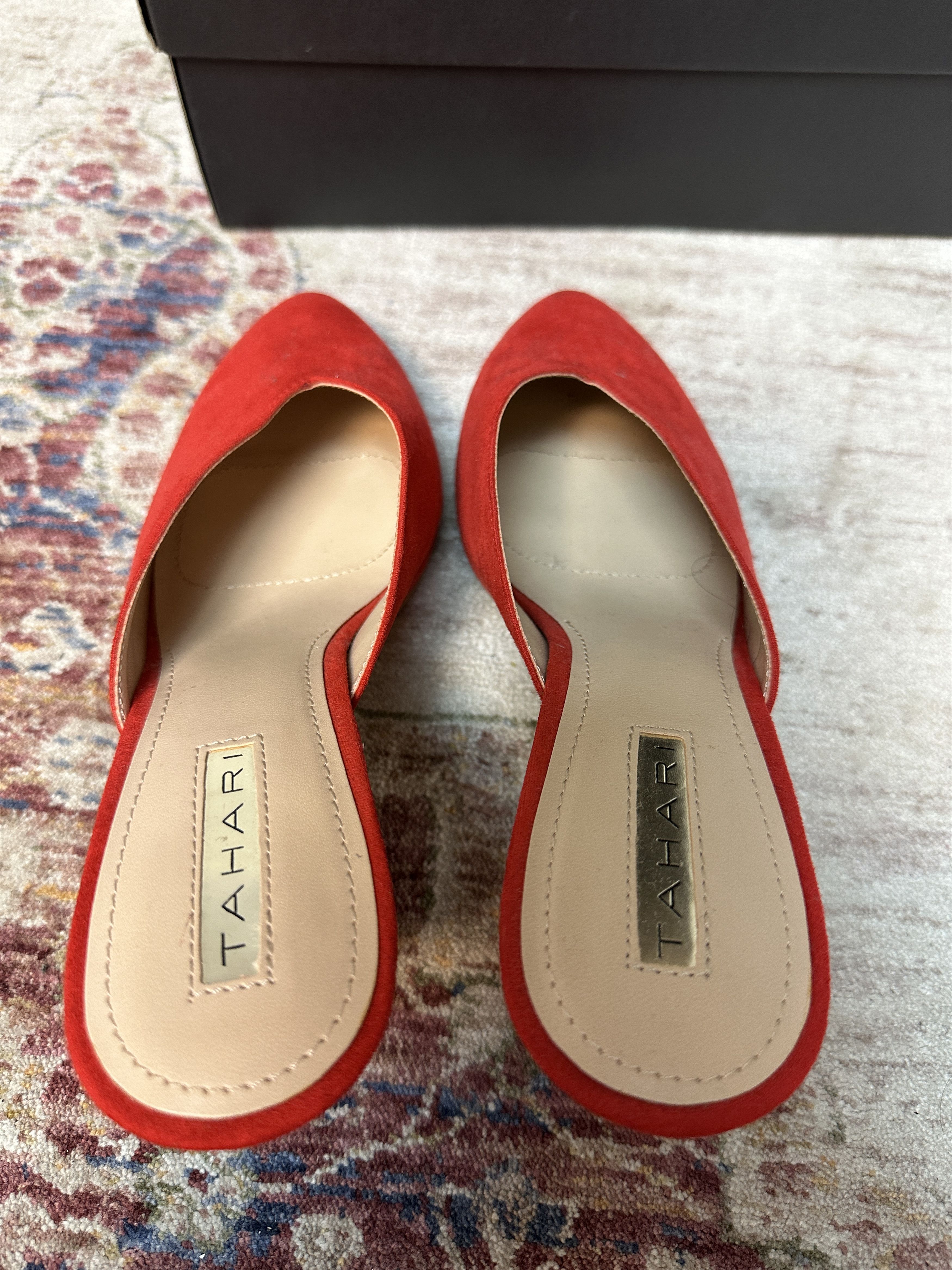 Elie Tahari Tahari TA-Newbury Women's Poppy Red Closed Toe Sandals Size US 7.5 / IT 37.5 - 4 Thumbnail
