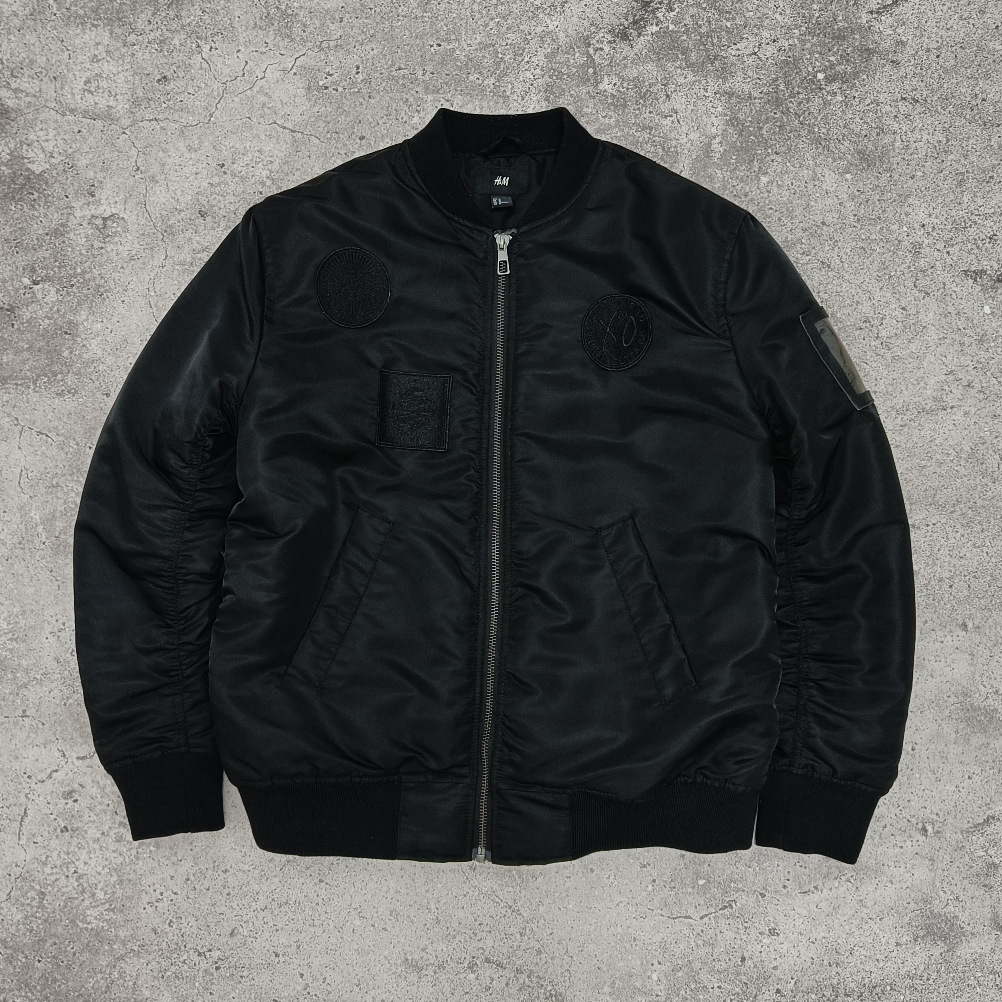 H M H M The Weeknd XO Black Bomber Patch Jacket Grailed
