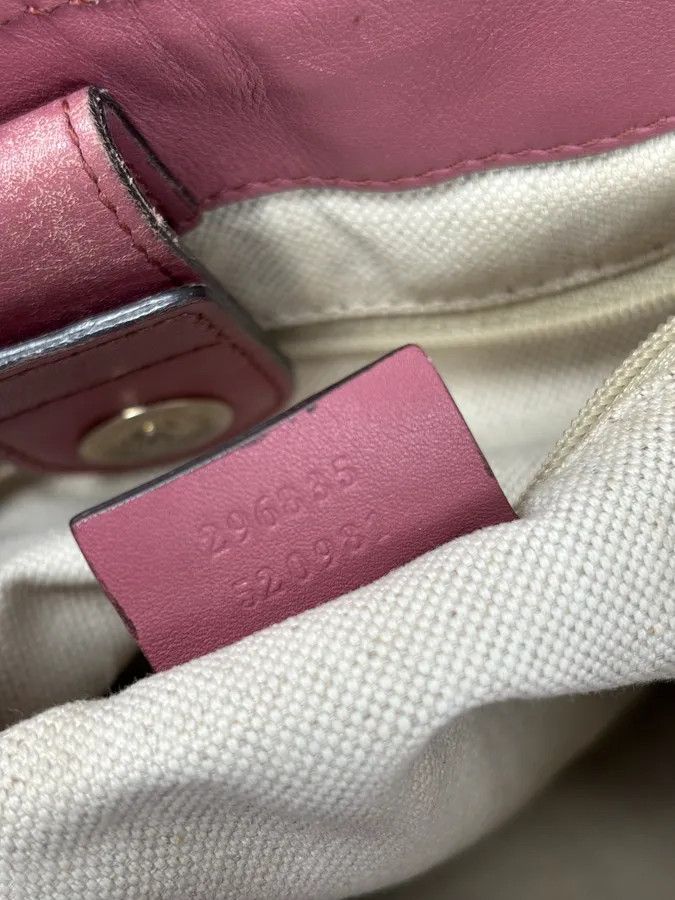 Gucci 2000s Gucci Sukey Monogram Pink Leather Handle Bag Size ONE SIZE - 18 Thumbnail