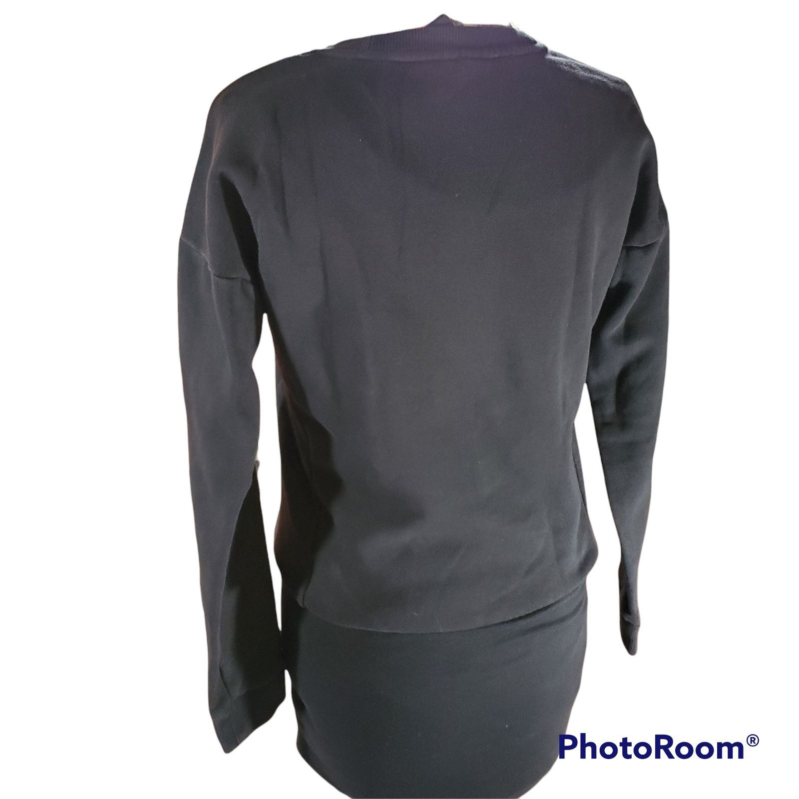 Adidas Adidas | Black Sweatshirt with white Logo | Size XS Size XS / US 0-2 / IT 36-38 - 2 Thumbnail