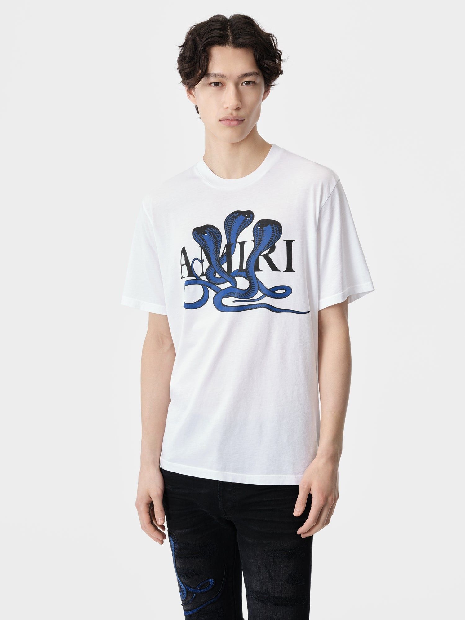 Amiri o1orln1025 Glitter Poison Logo Skater T-Shirt in White Size US S / EU 44-46 / 1 - 3 Thumbnail