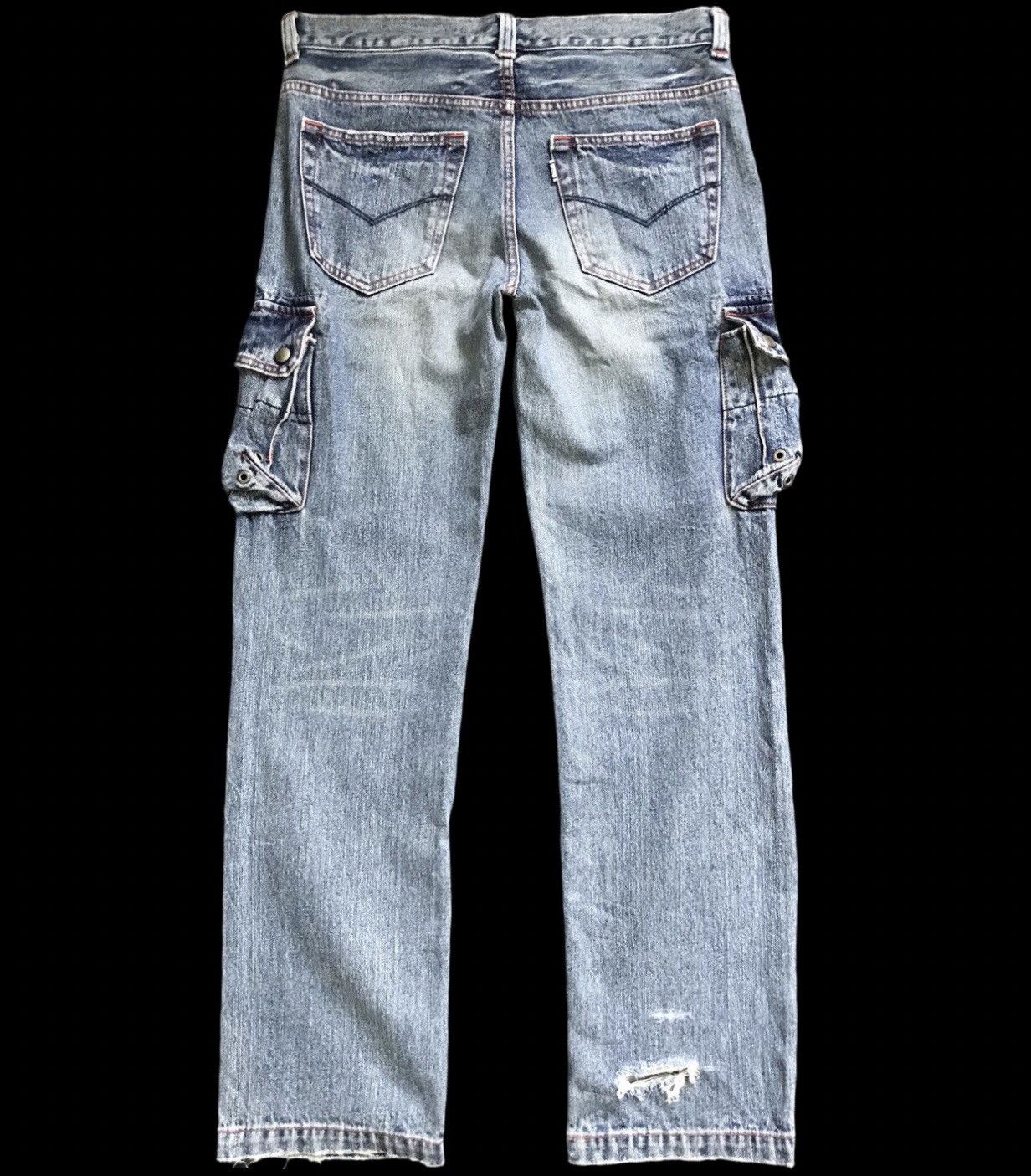 Japanese Brand CP121 CUBE SUGAR Japan Distressed Cargo Jeans Size US 32 / EU 48 - 2 Thumbnail