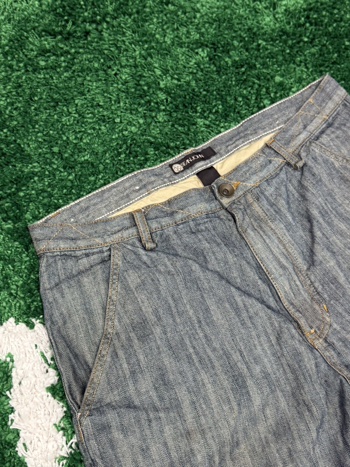 Sean John Vintage Sean John Embroidered Baggy Pocket Denim Shorts 34 Size US 34 / EU 50 - 3 Thumbnail